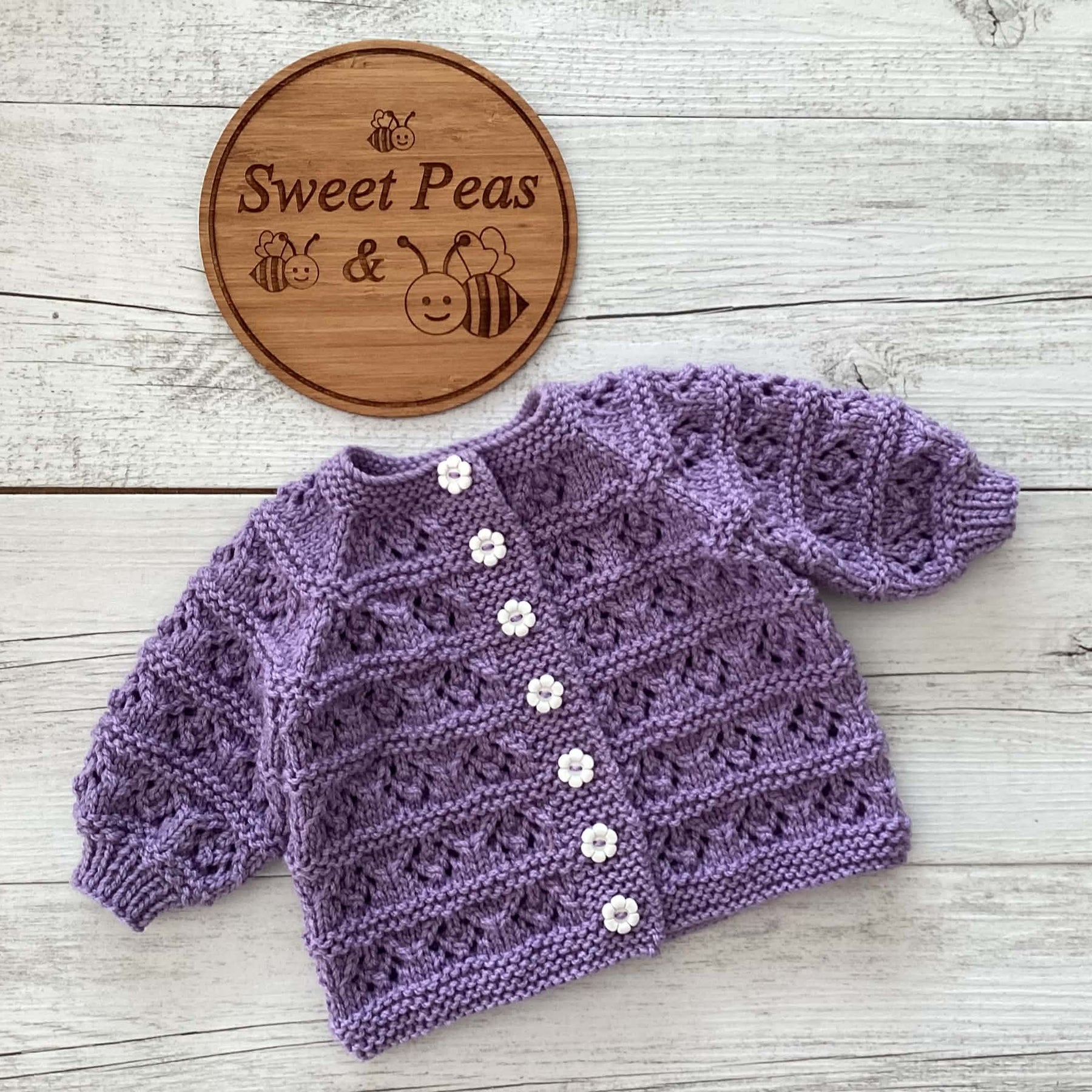 Hand Knitted Baby Girl Cardigan Set