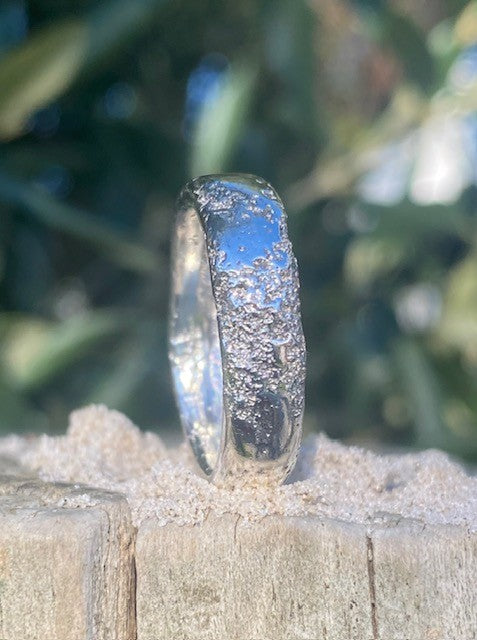 Beach Sand Sterling Silver Ring Size O1/2
