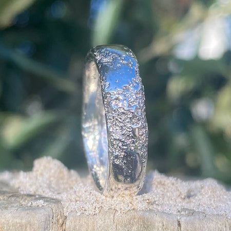 Beach Sand Sterling Silver Ring Size O1/2