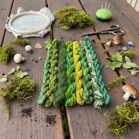 Moss Garden Embroidery Thread Collection