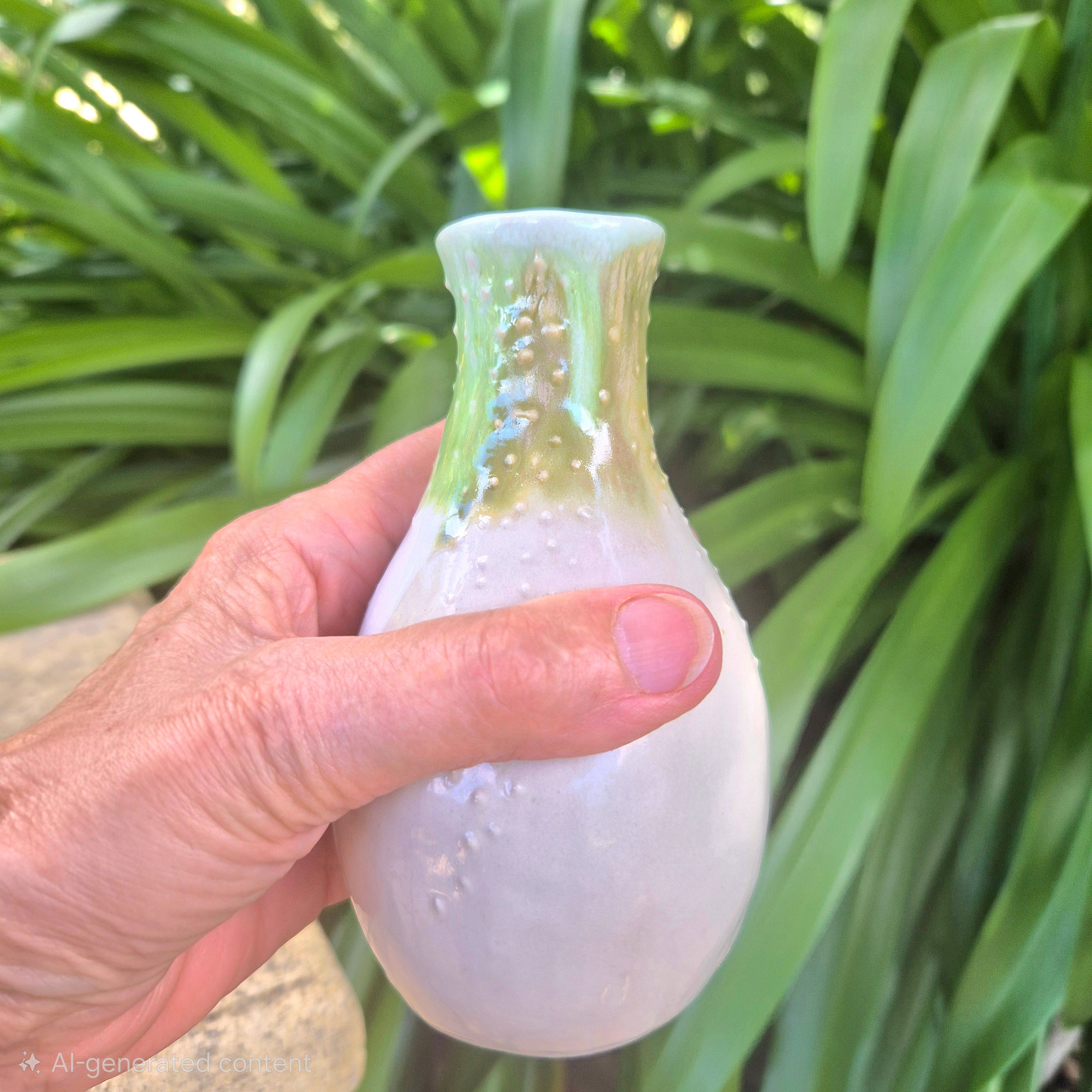 White Bud Vase - Handmade Posy Vase - Elegance