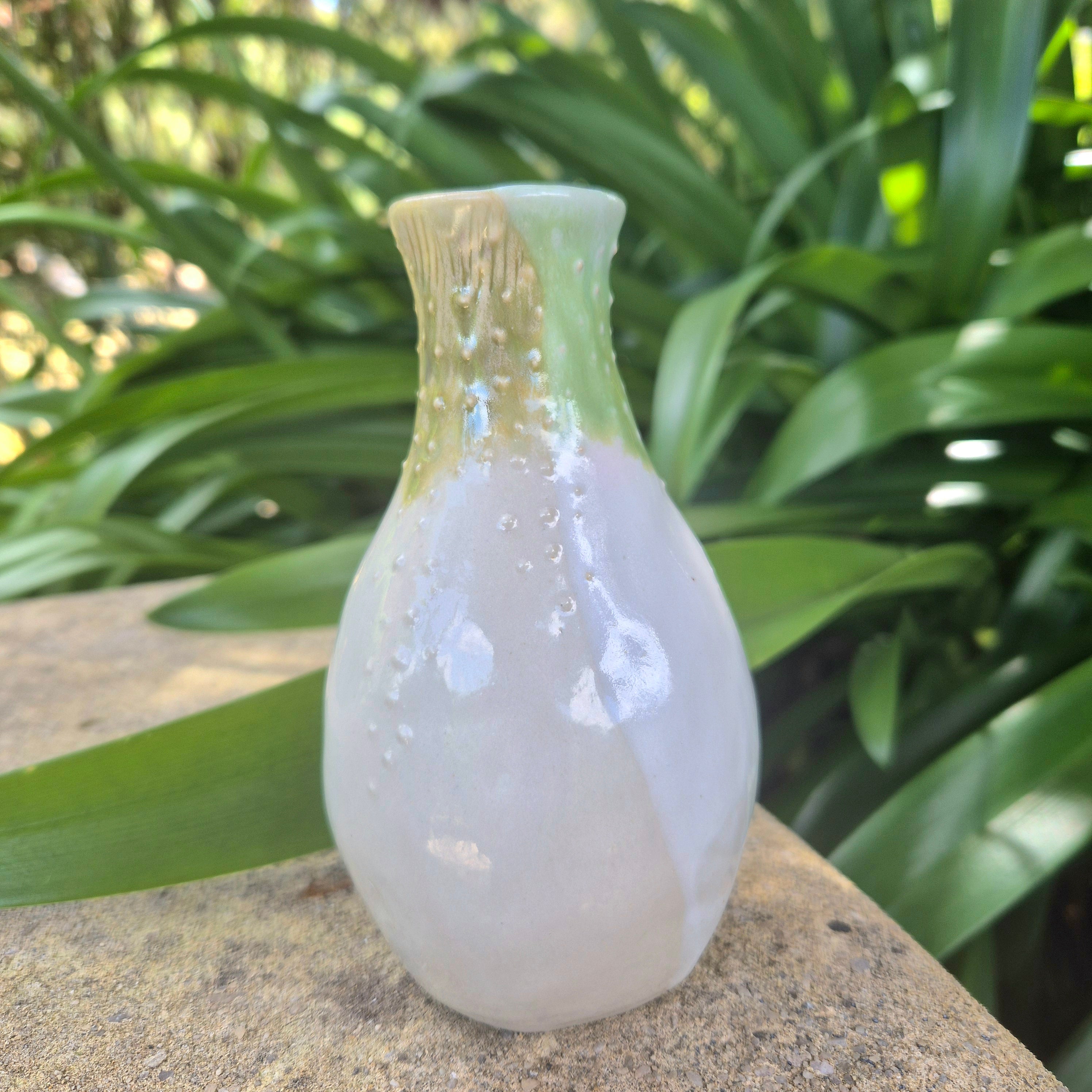 White Bud Vase - Handmade Posy Vase - Elegance