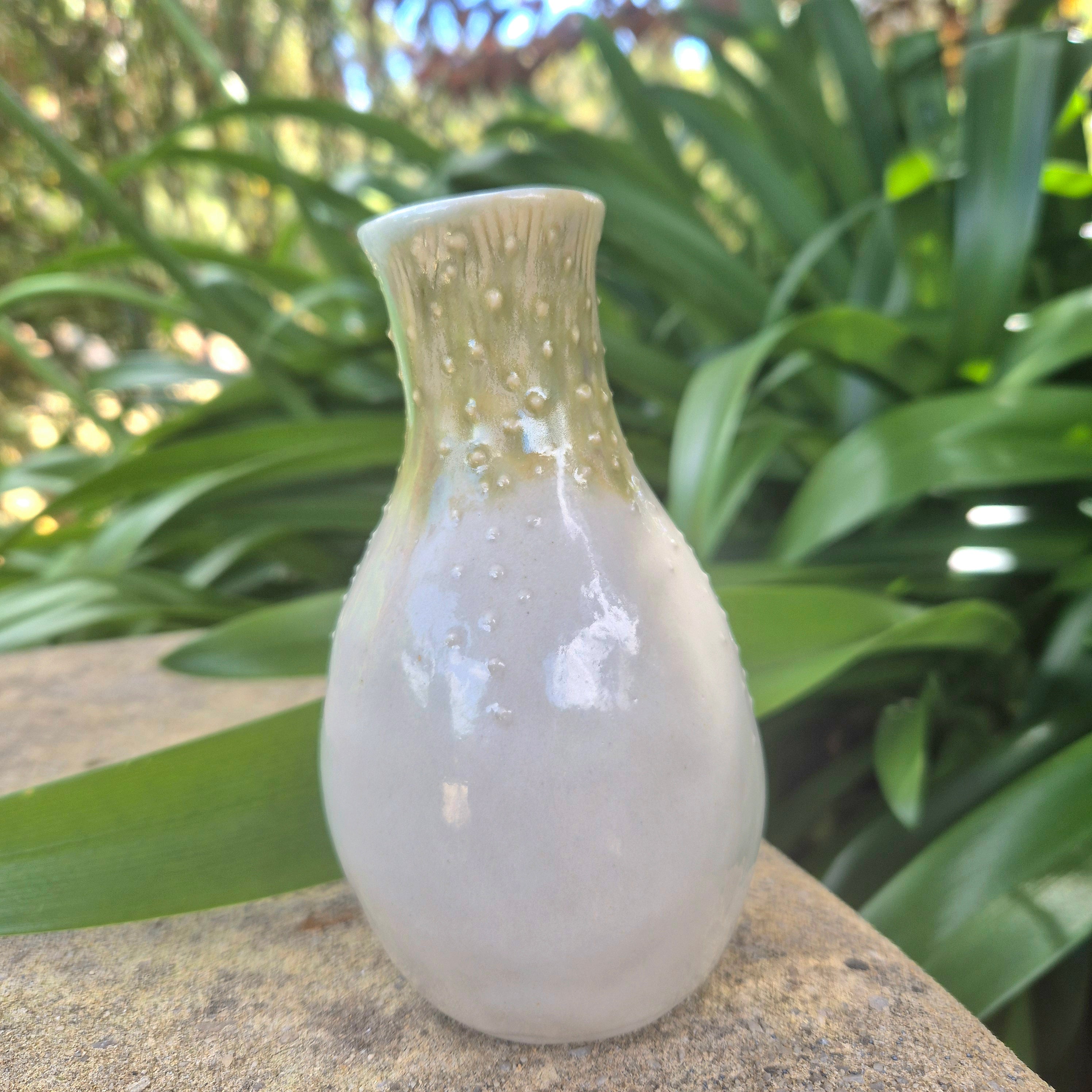 White Bud Vase - Handmade Posy Vase - Elegance