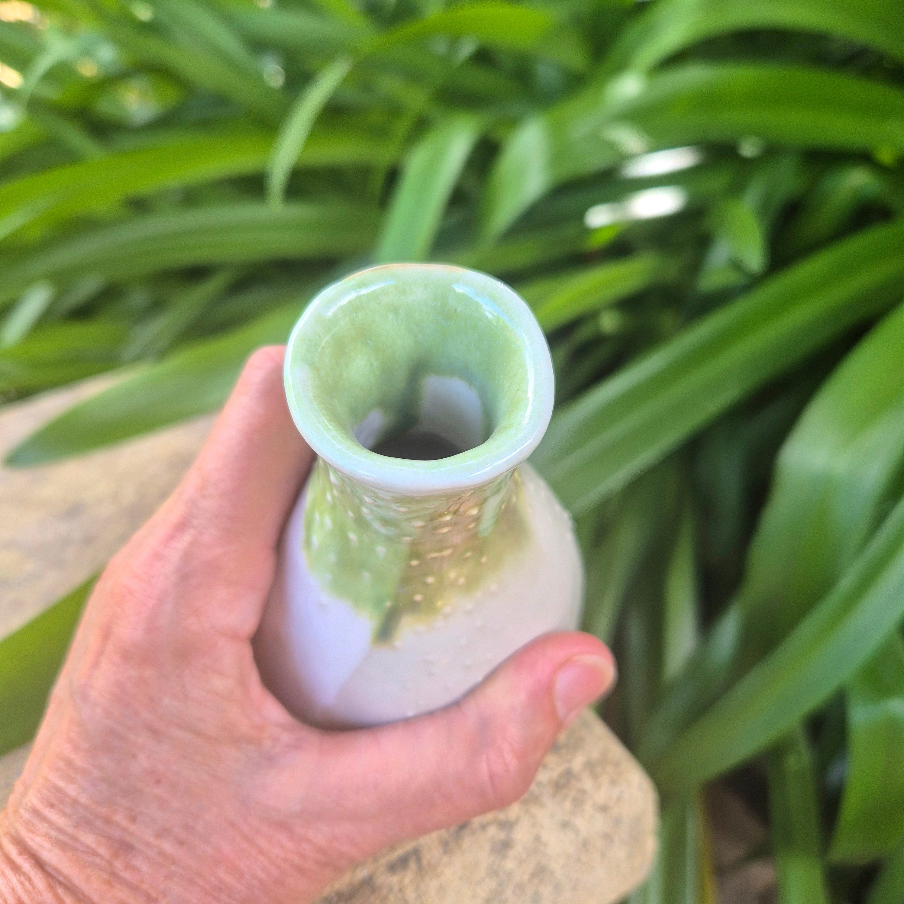 White Bud Vase - Handmade Posy Vase - Elegance