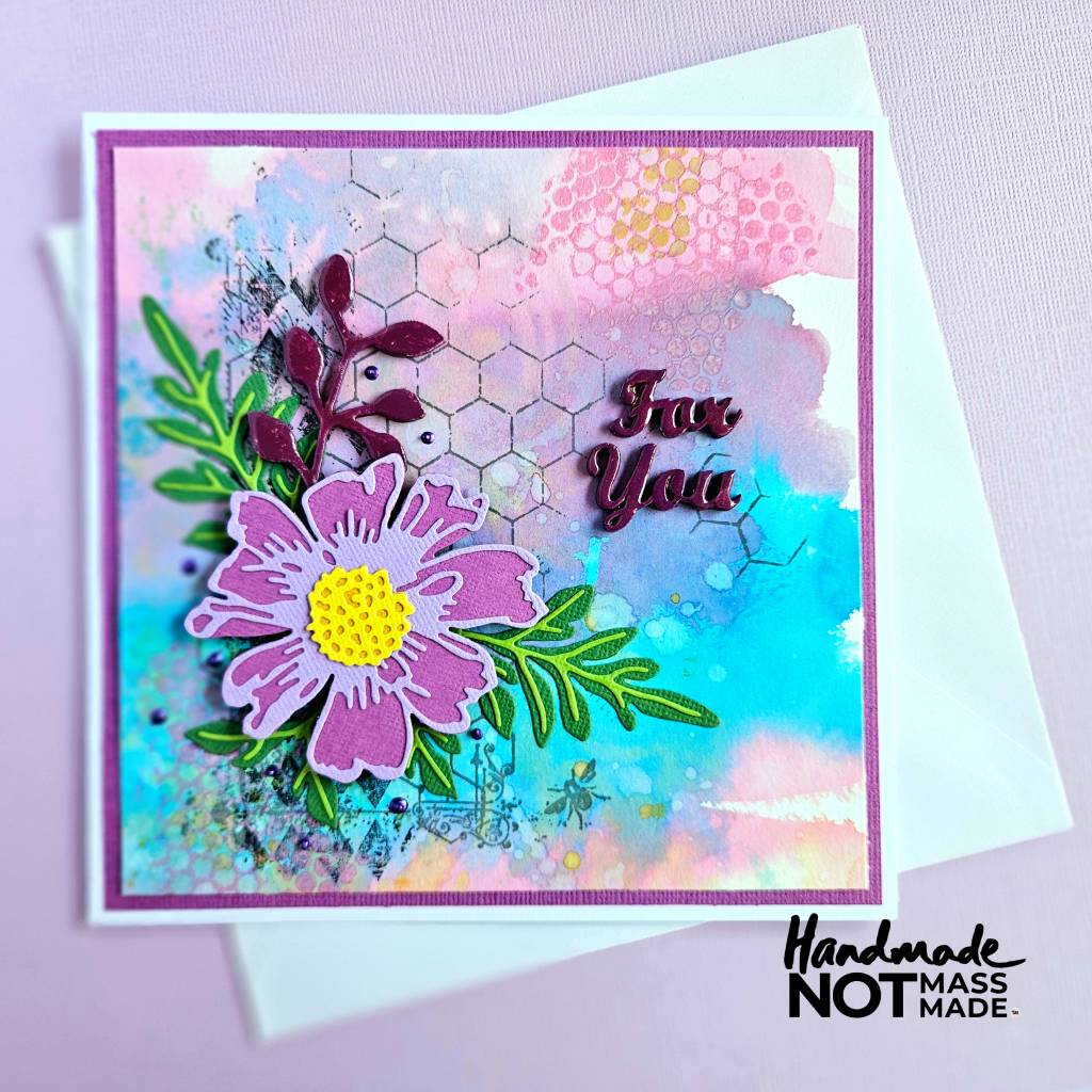"For you", pretty floral, blank greeting card