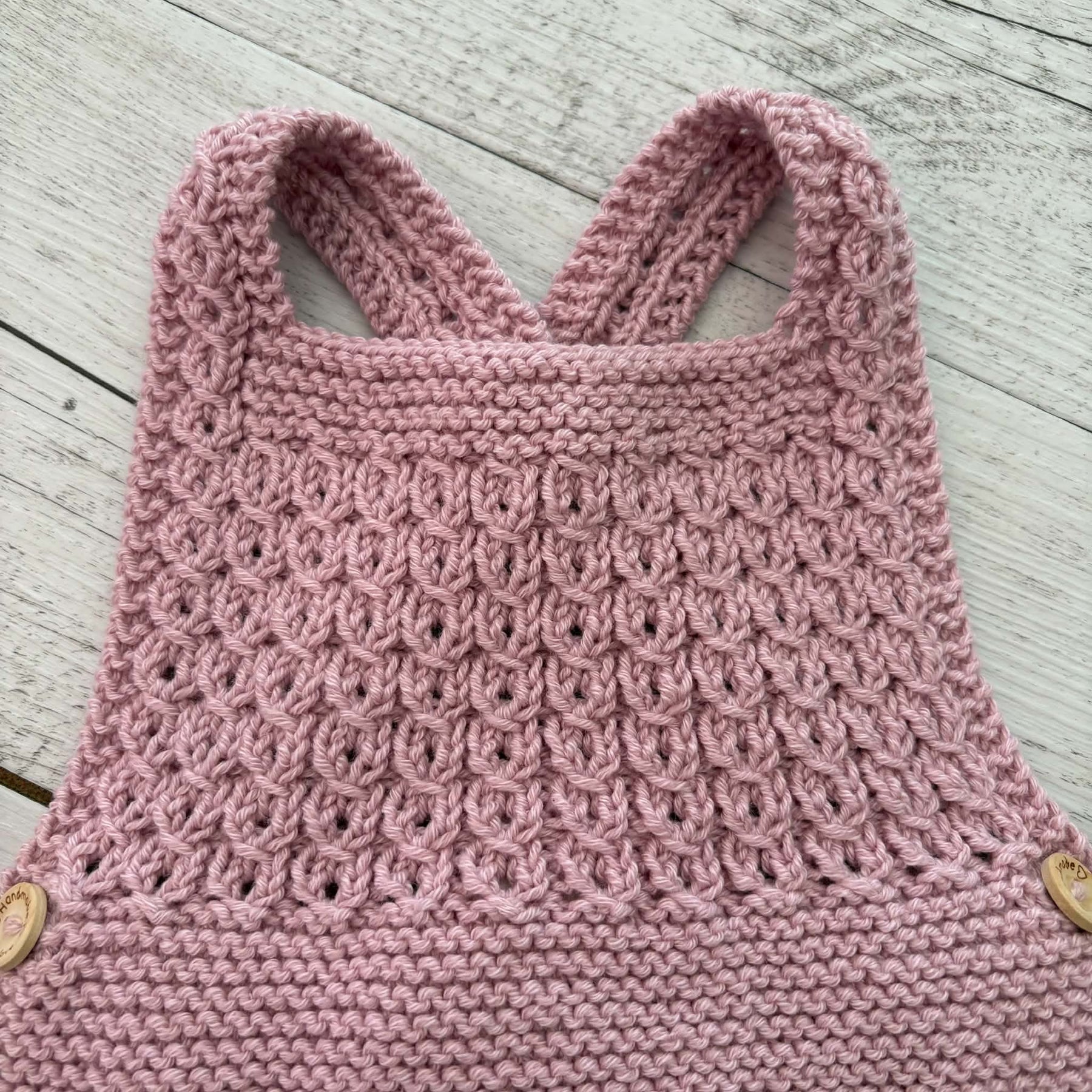 Baby Romper with Mock Cable Front and Straps