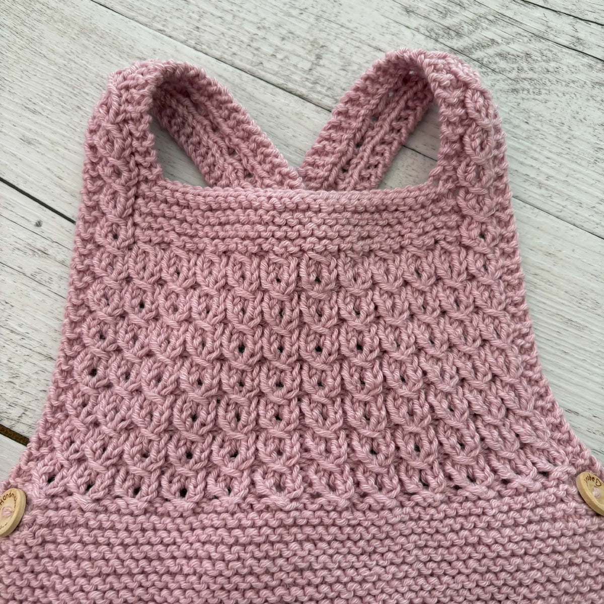 Baby Romper with Mock Cable Front and Straps