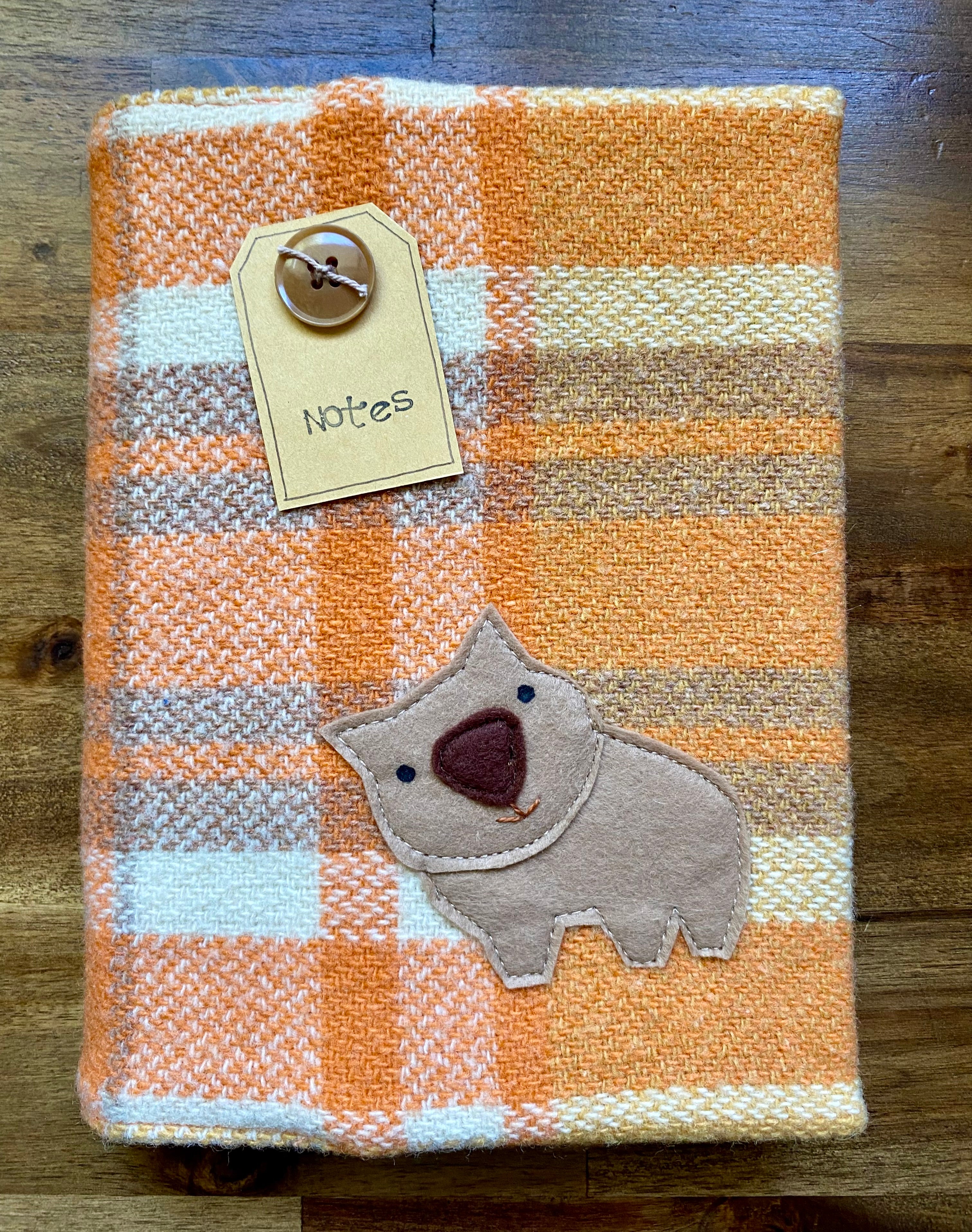 A5 Upcycled Notebook Wombat - Orange