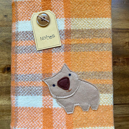 A5 Upcycled Notebook Wombat - Orange