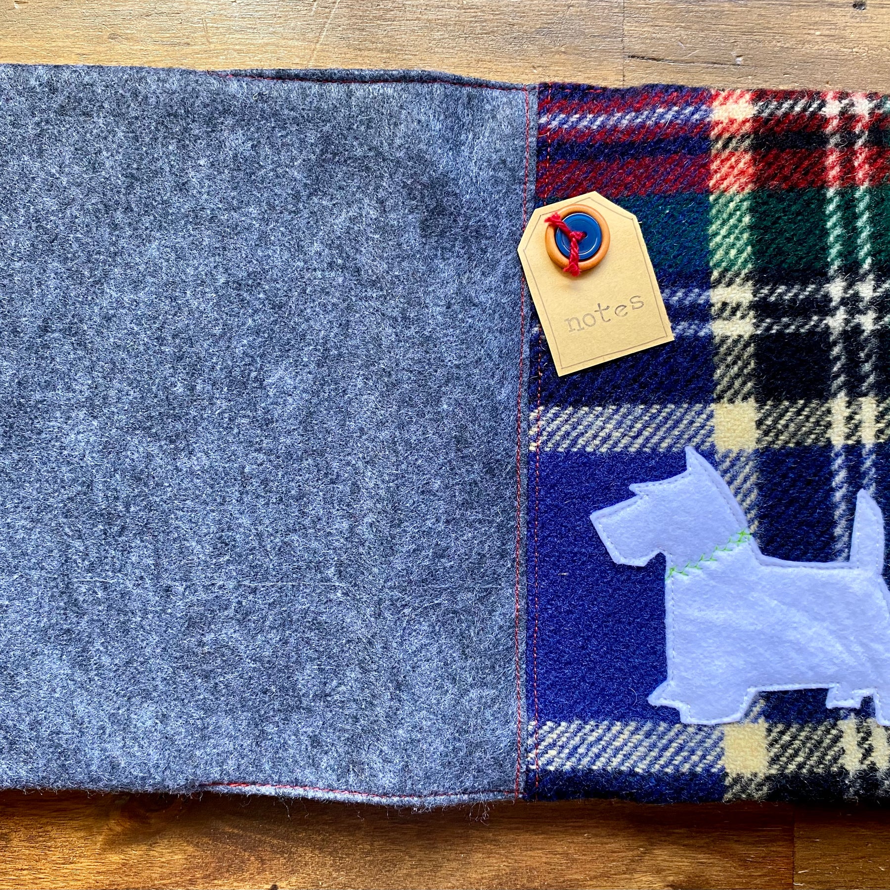 A5 Upcycled Notebook Scotty Dog - White