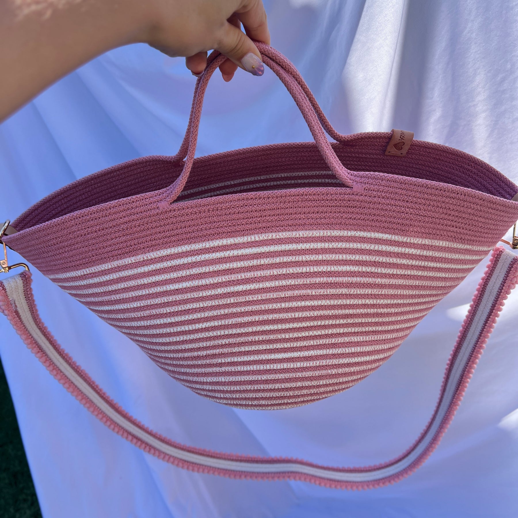 Pink Blossom Rope Handbag