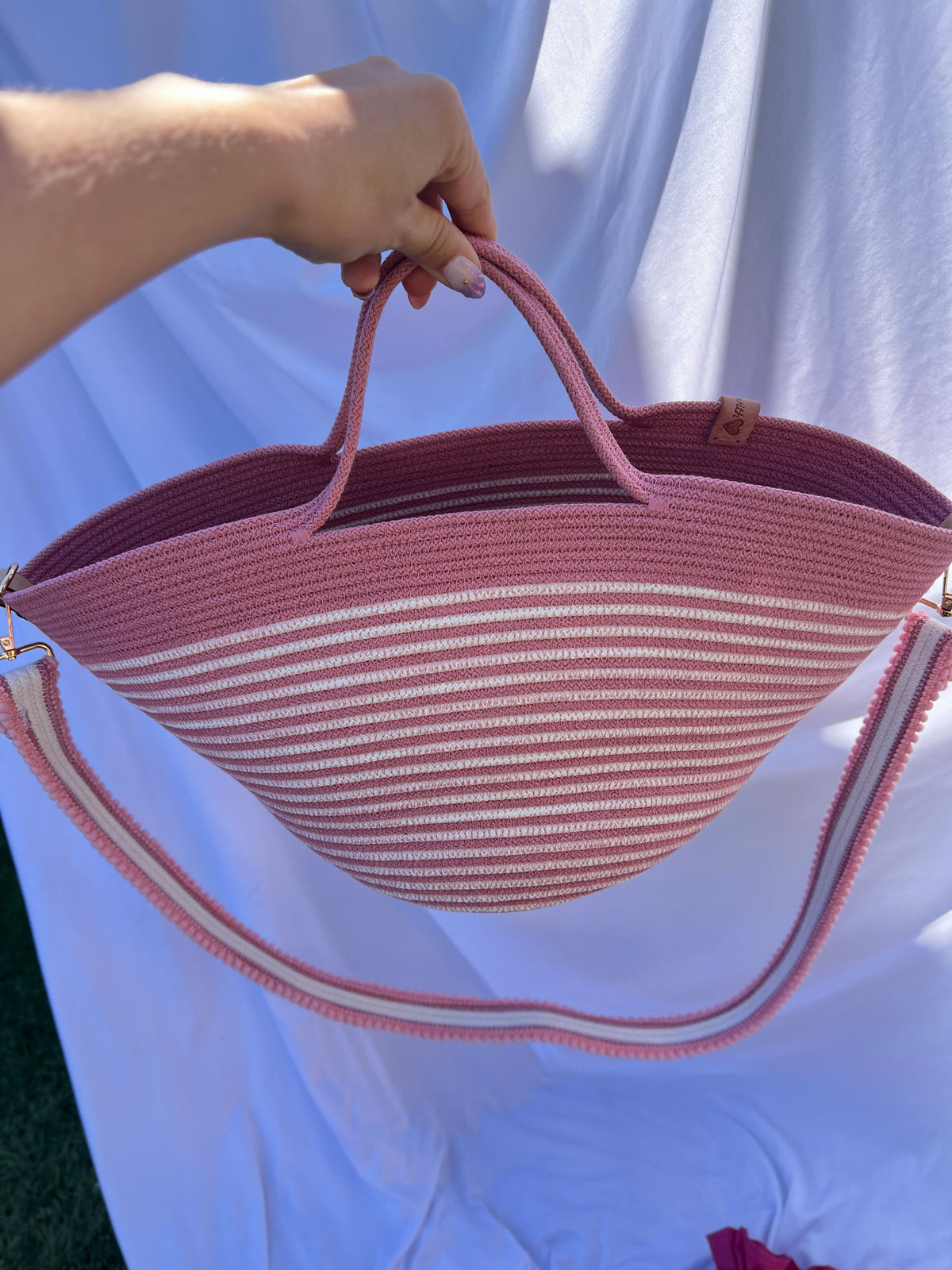 Pink Blossom Rope Handbag