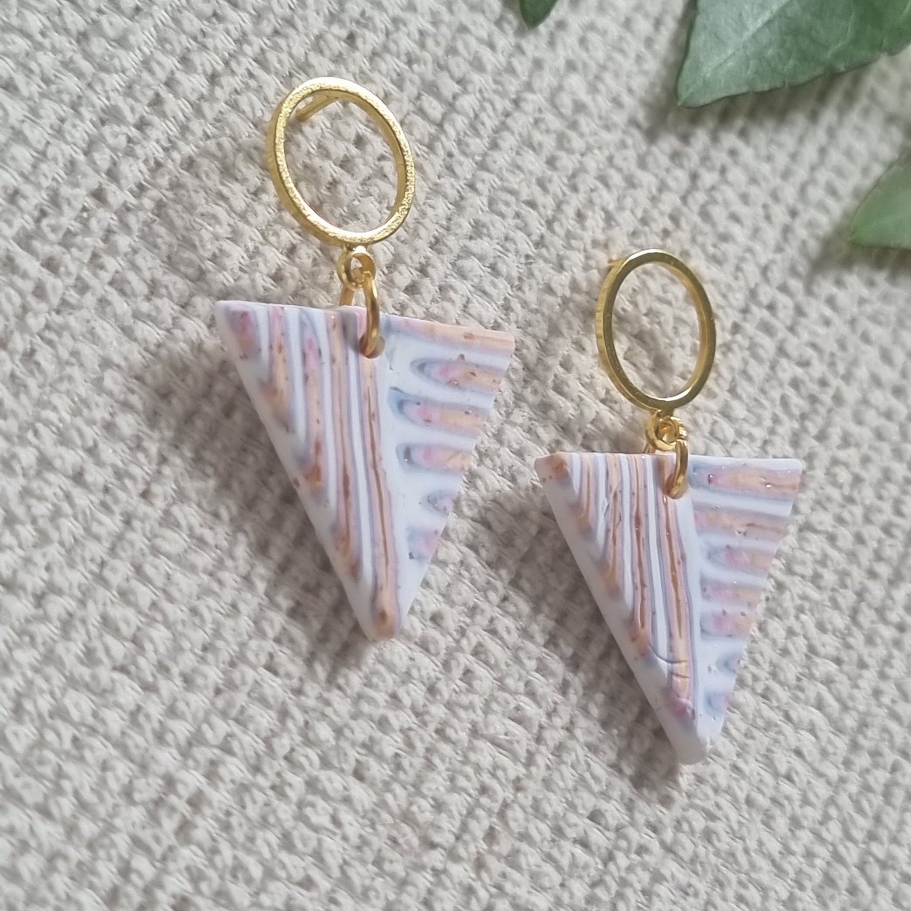 Pastel Mosaic Dangle - Triangle shaped miminimalist earrings