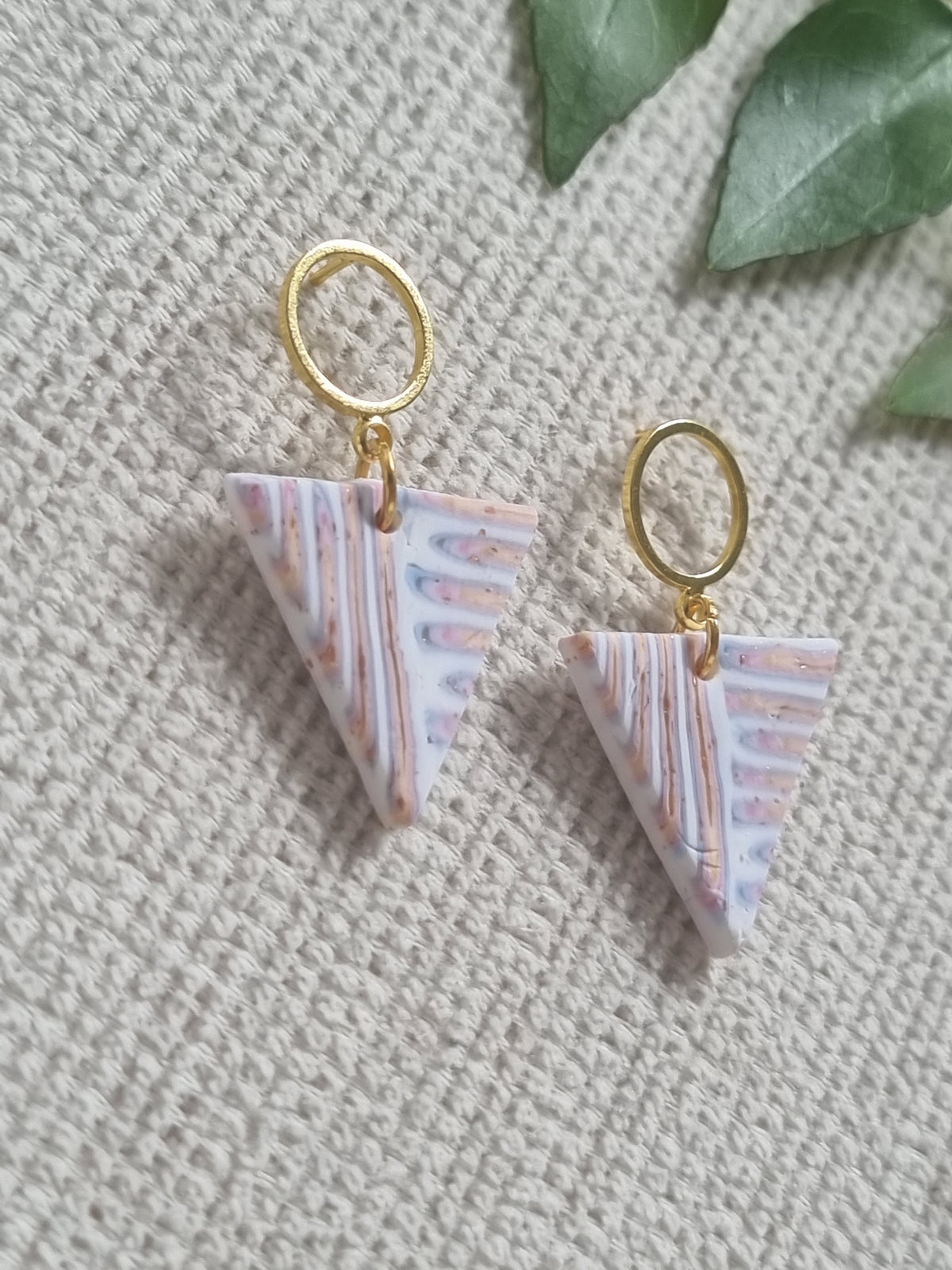 Pastel Mosaic Dangle - Triangle shaped miminimalist earrings