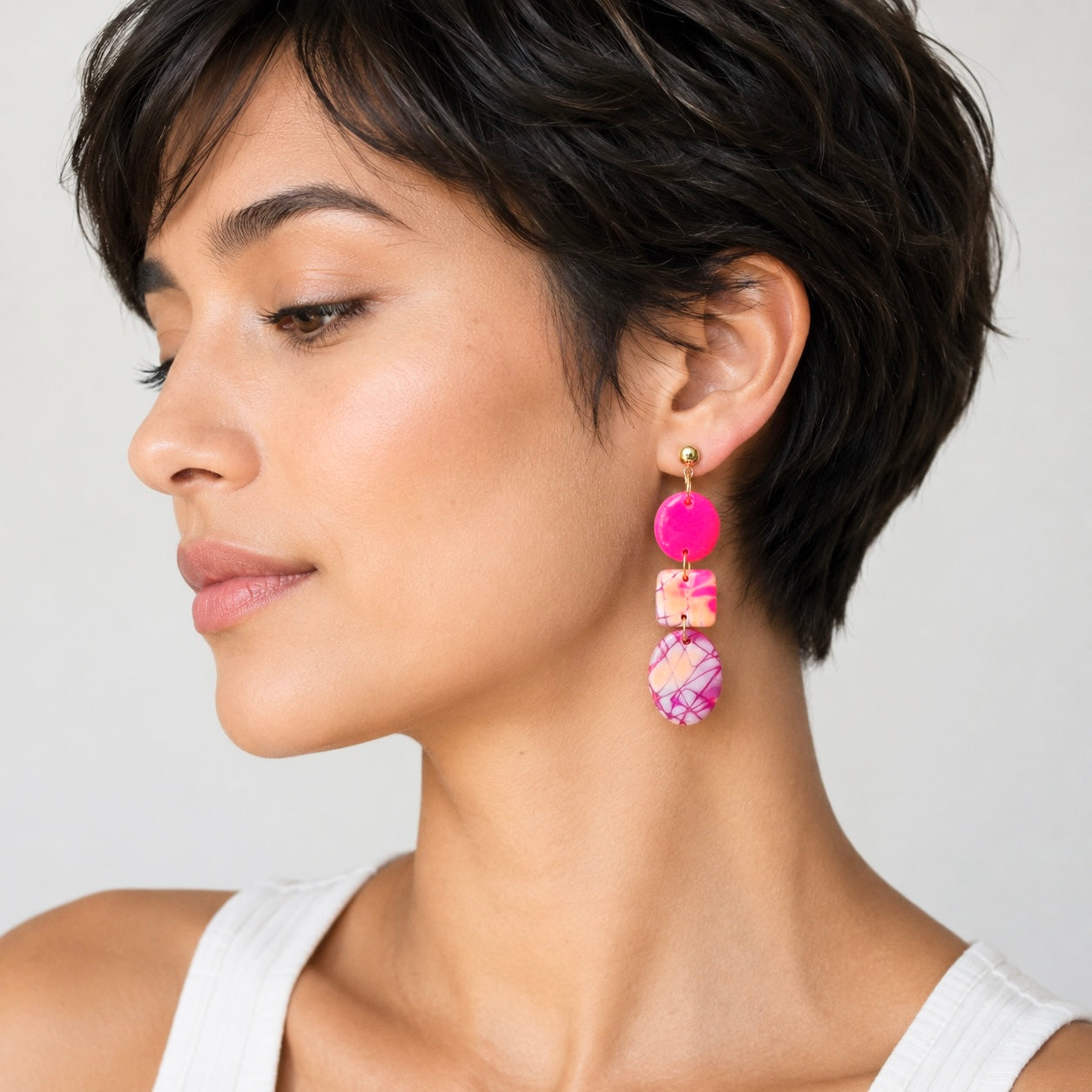 Katrina~Polymer Clay/Resin Dangle Earrings