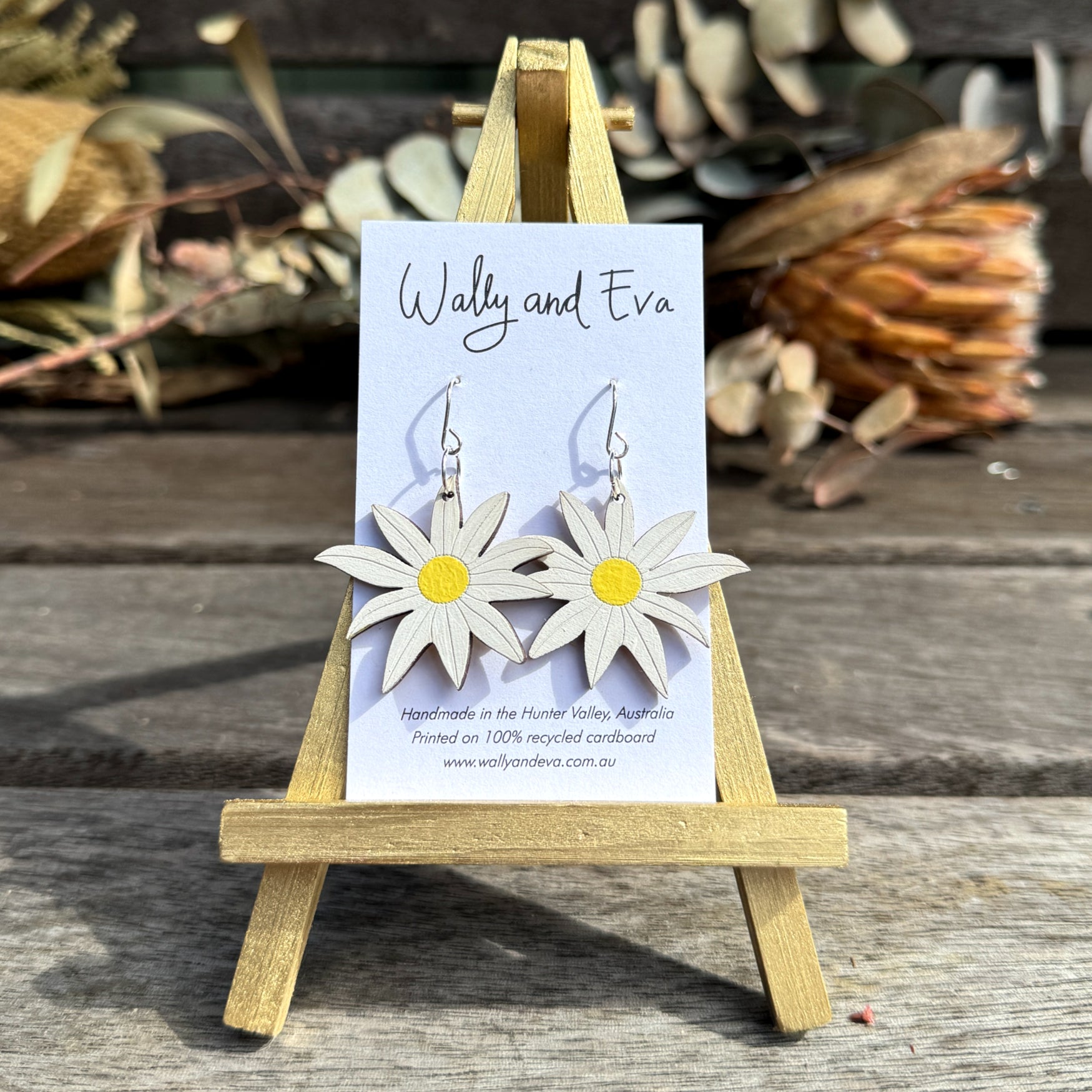 Australian Flannel Flower Hand Painted Earrings