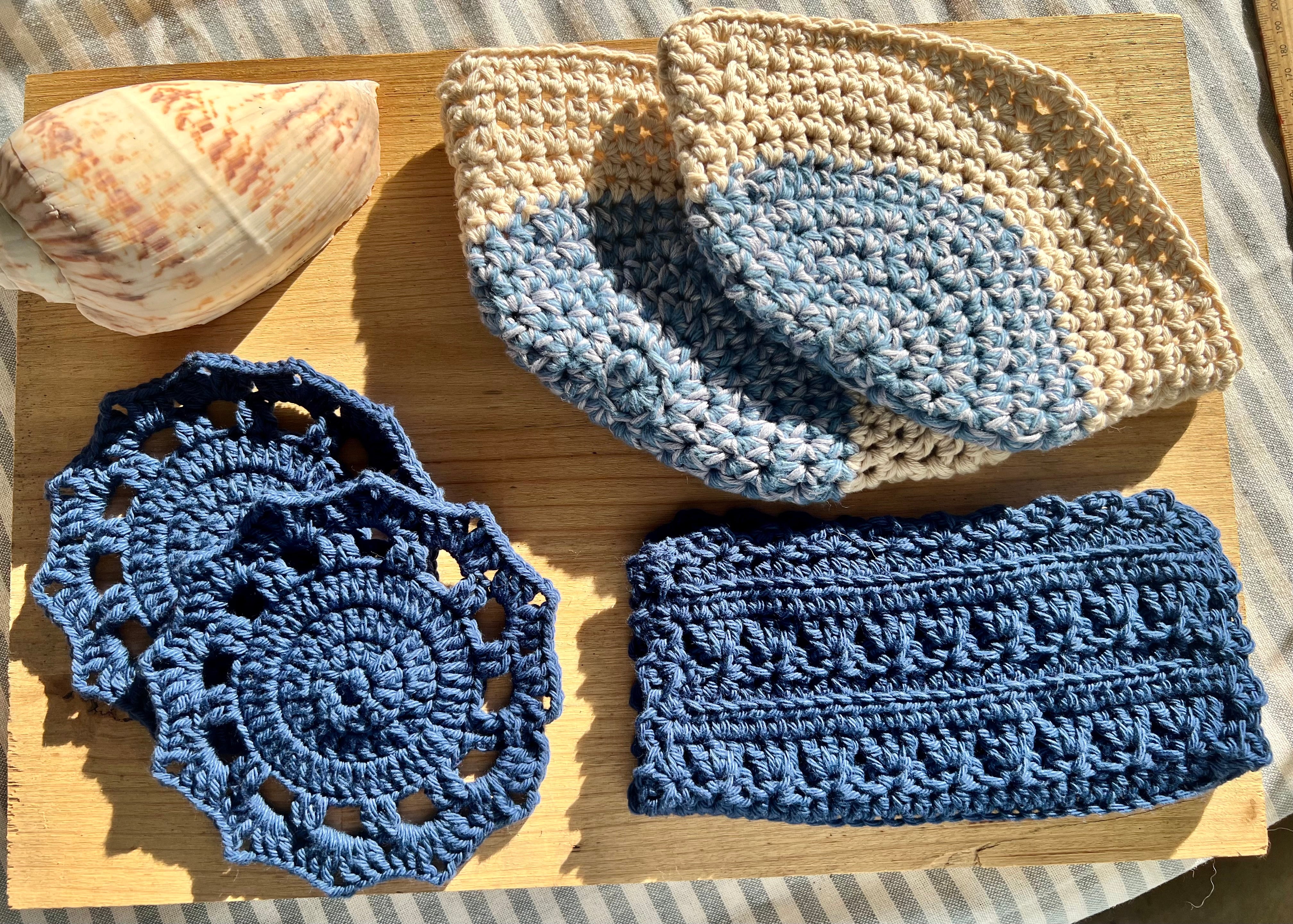 Crochet Bowl Cozy Set of 2 - Handmade Cotton Bowl Holders -  Housewarming Gift