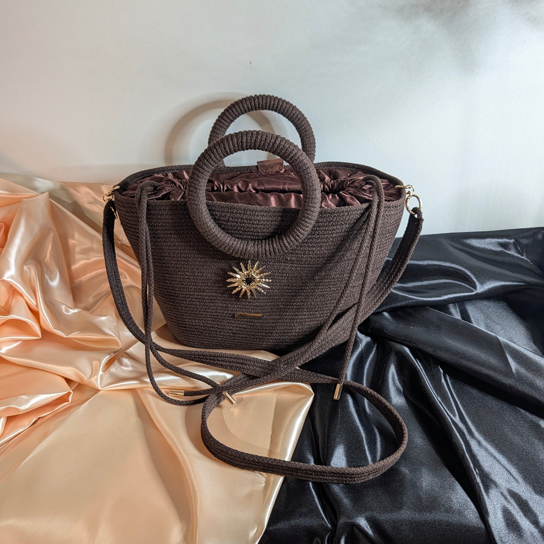 "Oasis" (M) Handmade Cotton Cord Bag