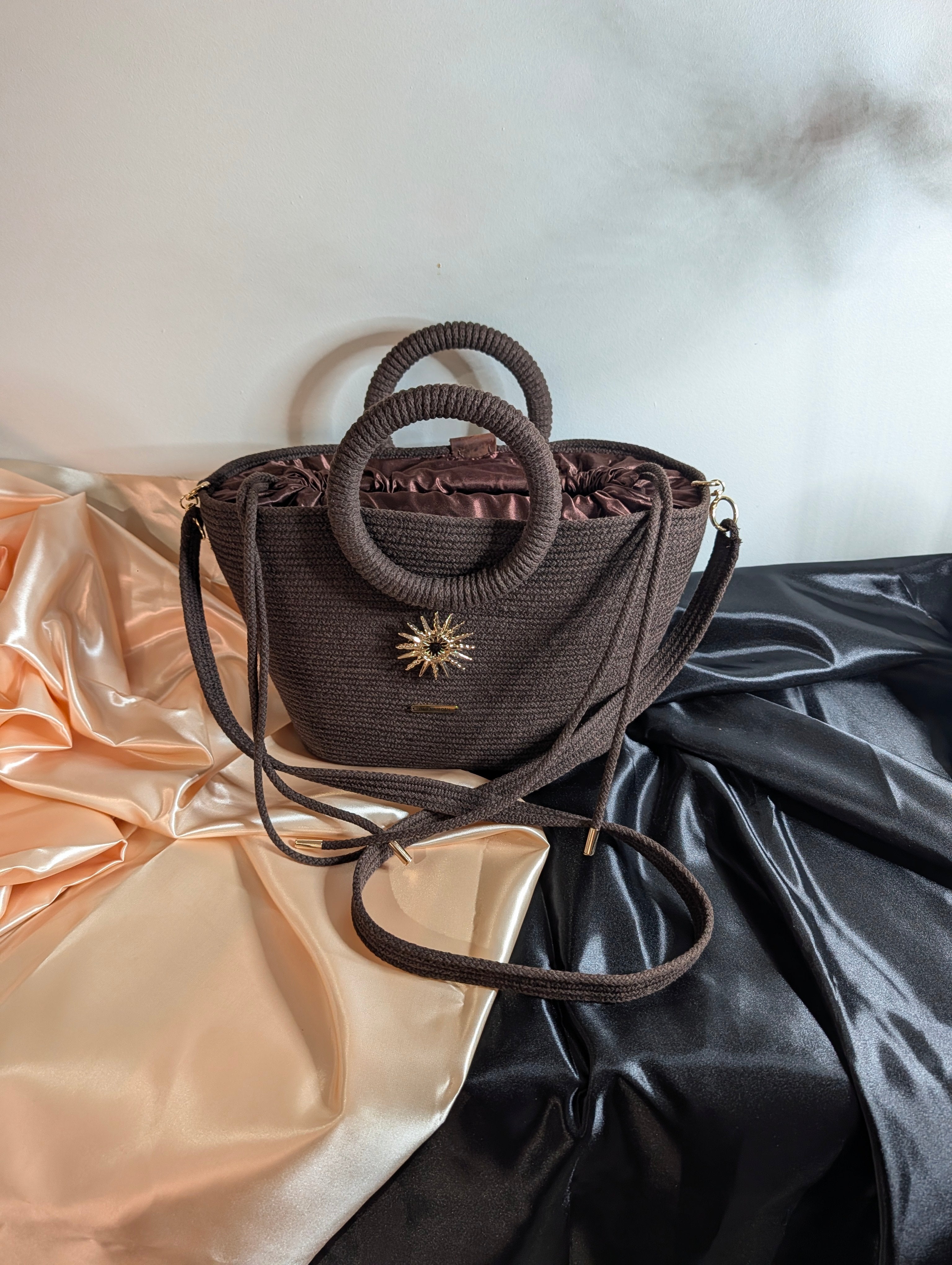 "Oasis" (M) Handmade Cotton Cord Bag