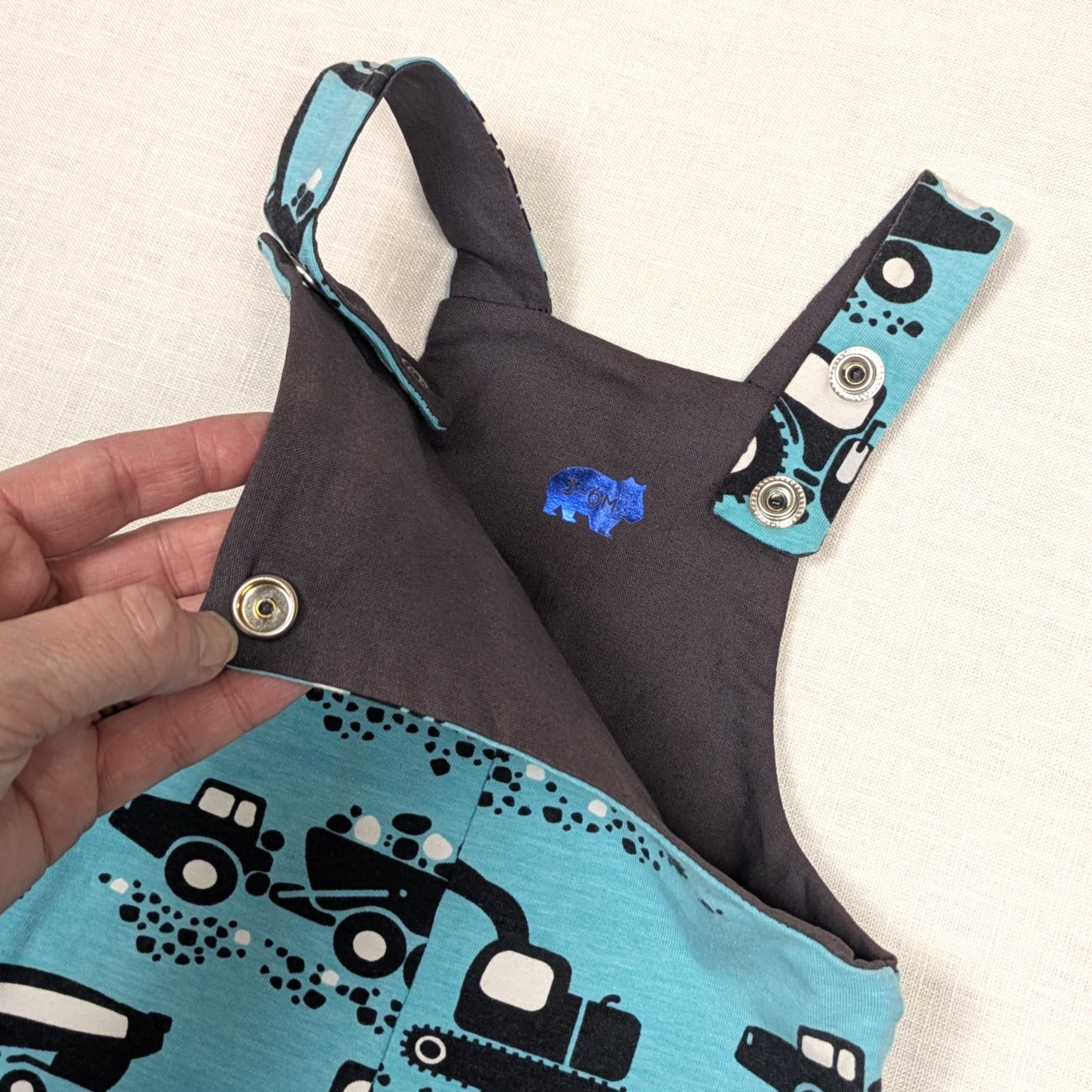 Handmade Long Overalls for active kids | Paapii Trucks Collection | size 00