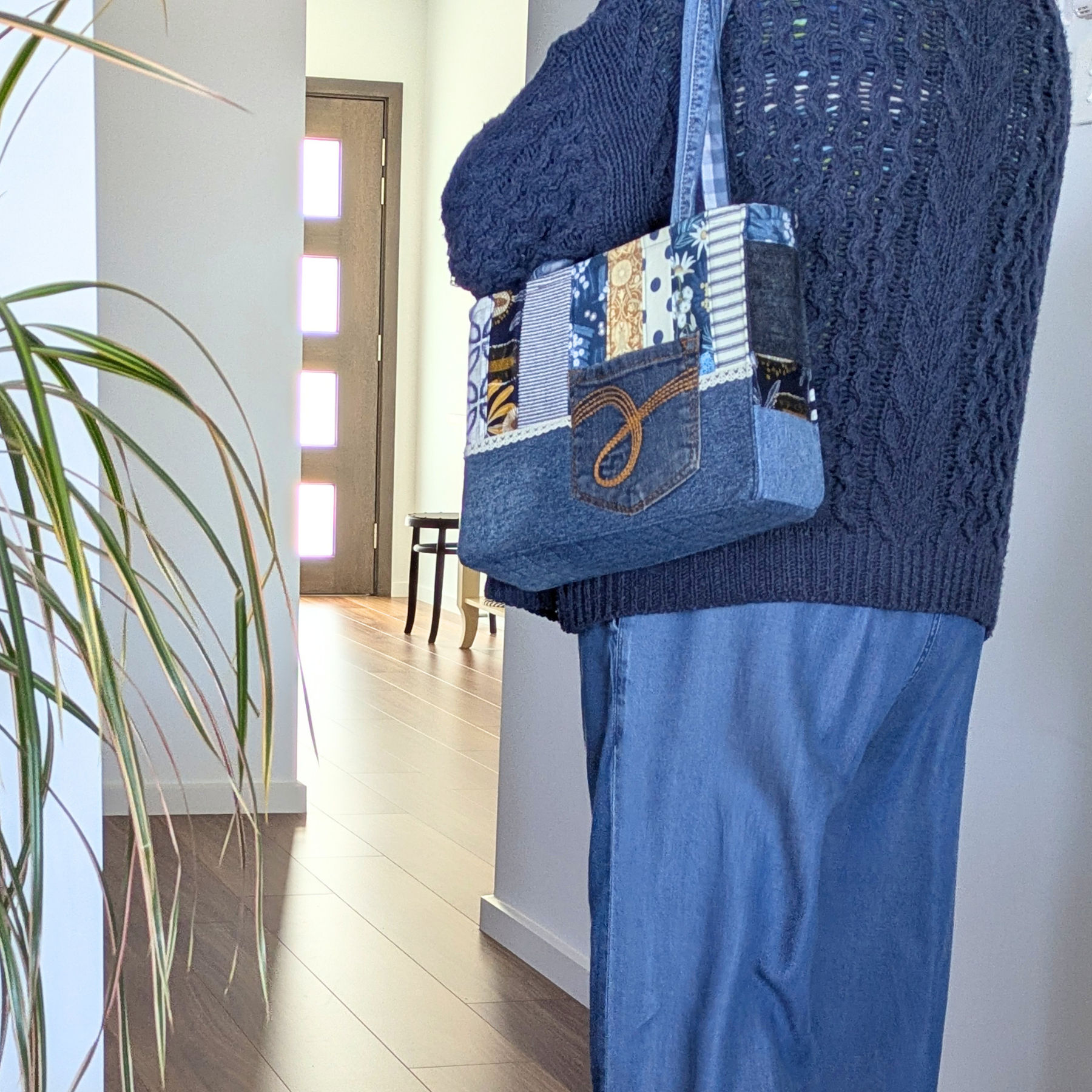 Chubby Tote, Shoulder bag, Upcycled Denim