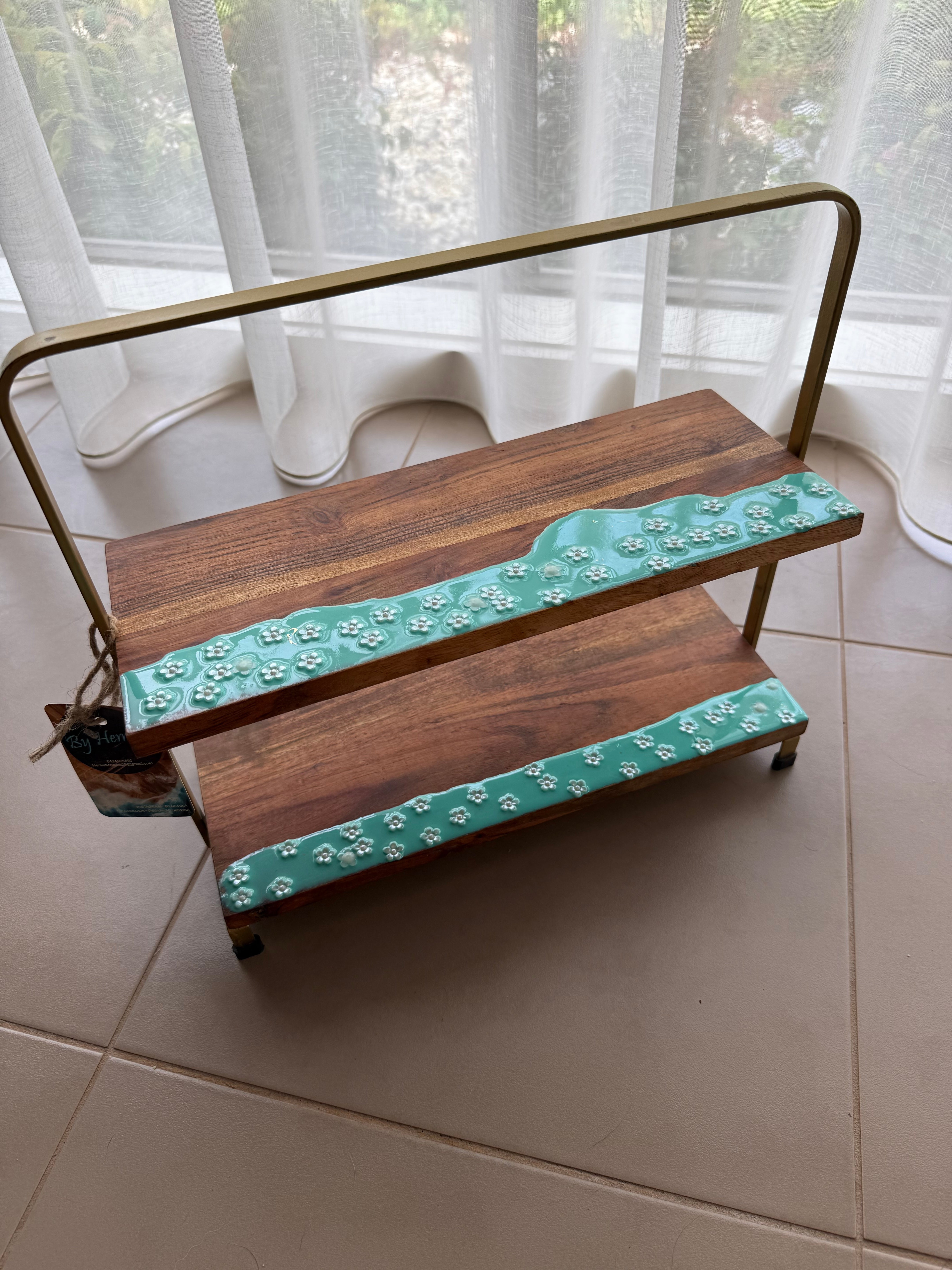 Tiffany’s breakfast | breakfast platter | 2 tier serving board | charcuterie board | Ocean resin board