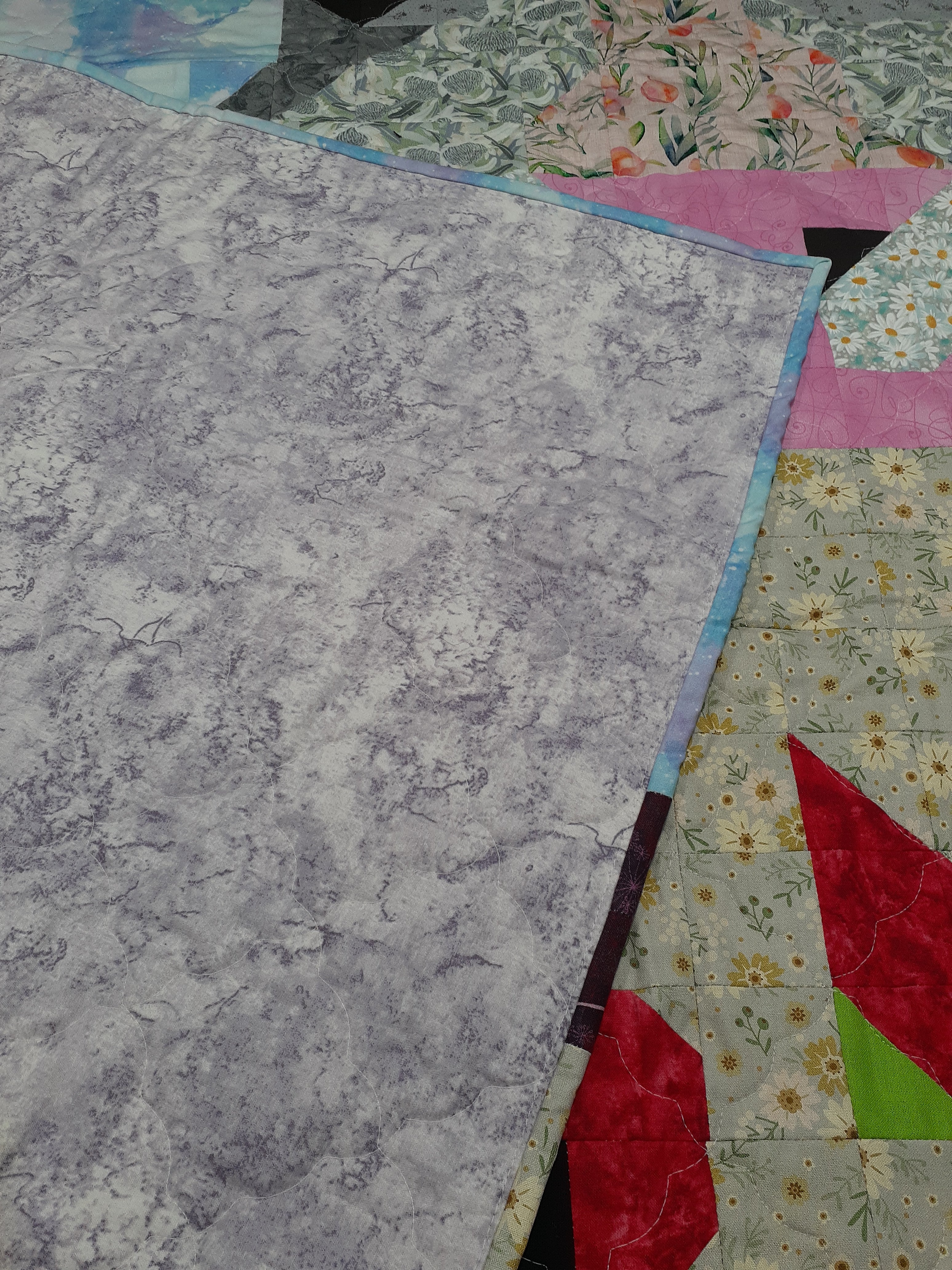Harry the hare in the poppy field patchwork quilt