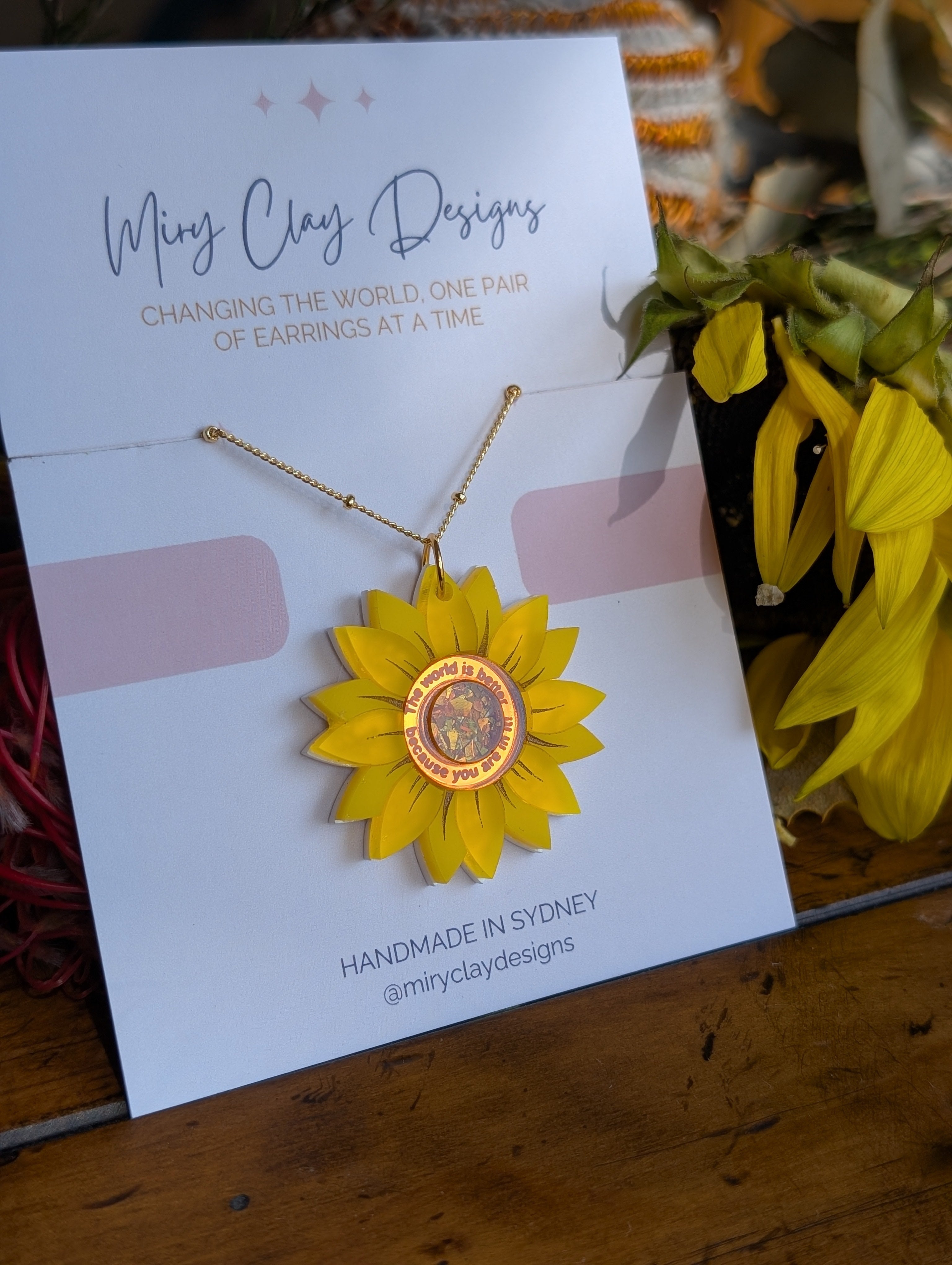 Sunflower Af-fleur-mation Necklace