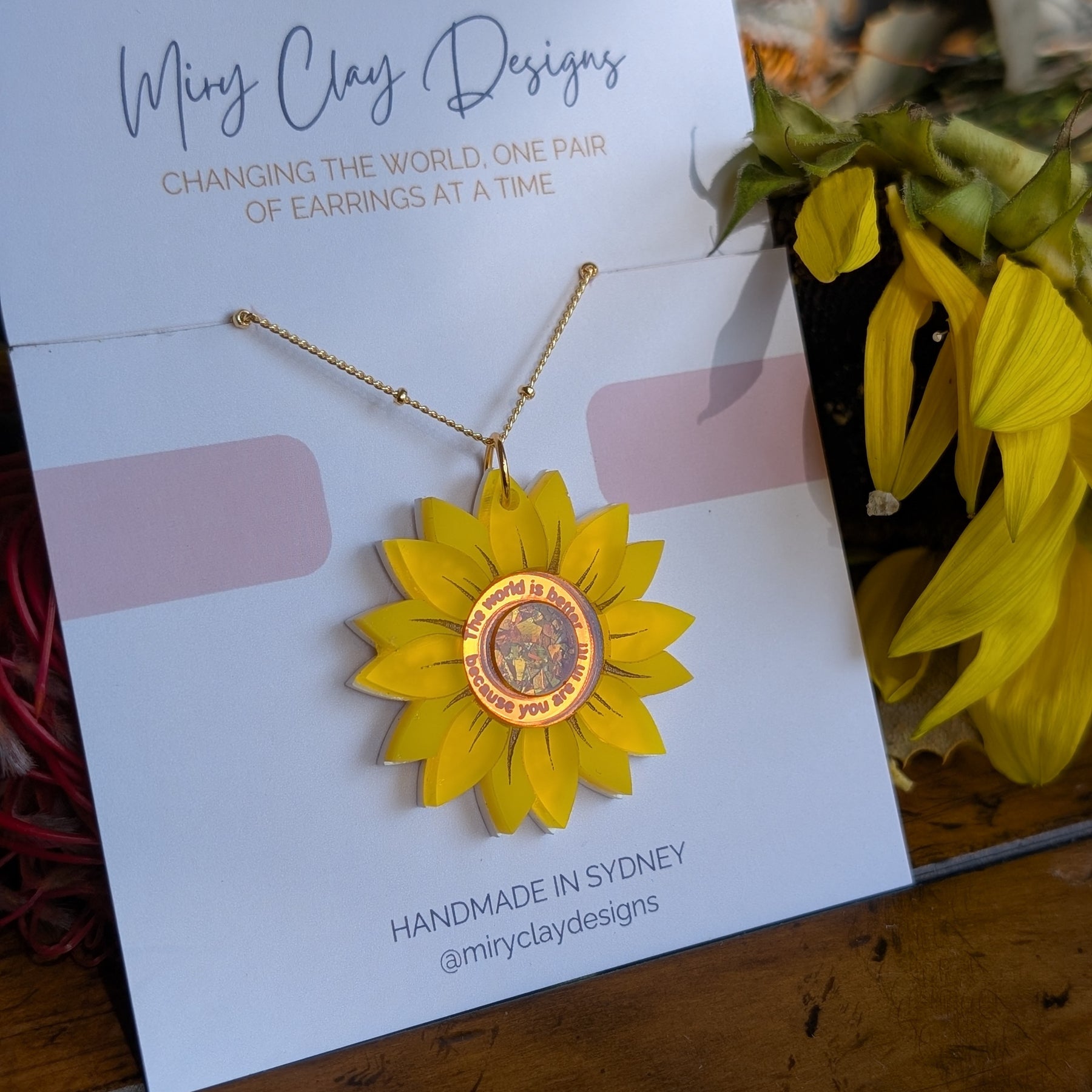 Sunflower Af-fleur-mation Necklace
