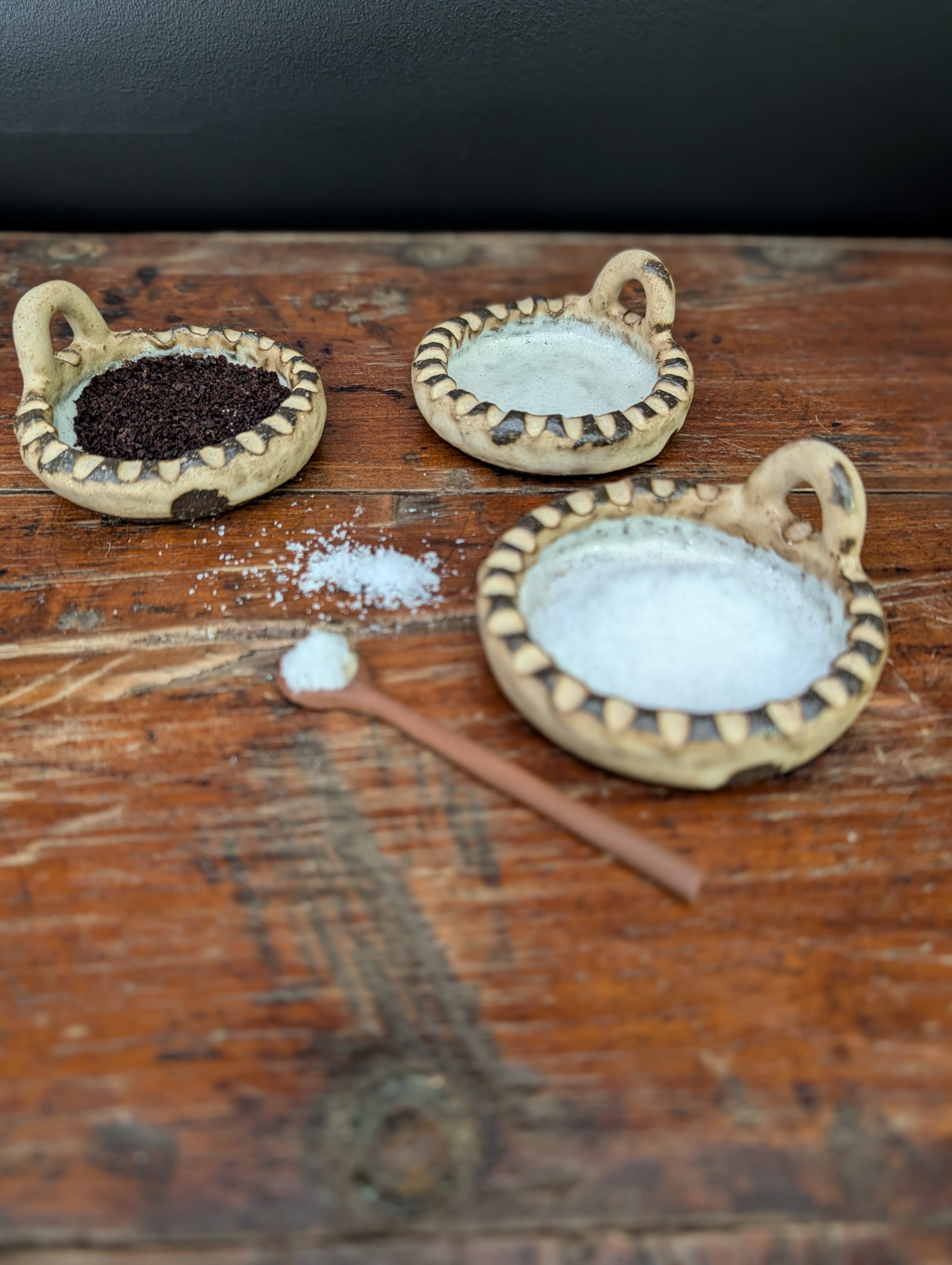 Set of 3 Small Handmade Ceramic Dishes - Earthy | Rustic Modern | Stoneware