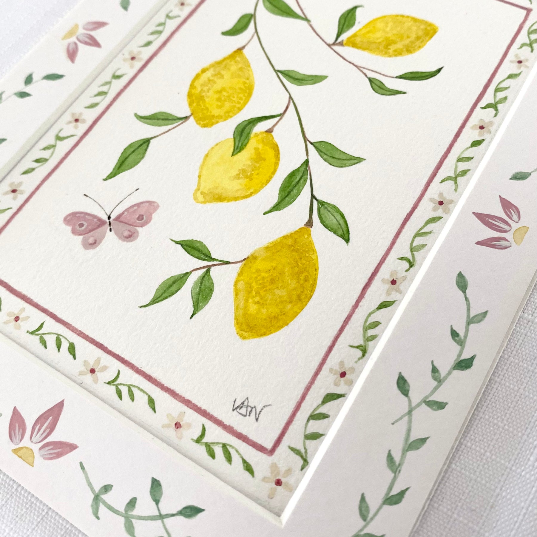 Summer Joys Original Watercolour Painting - Lemons