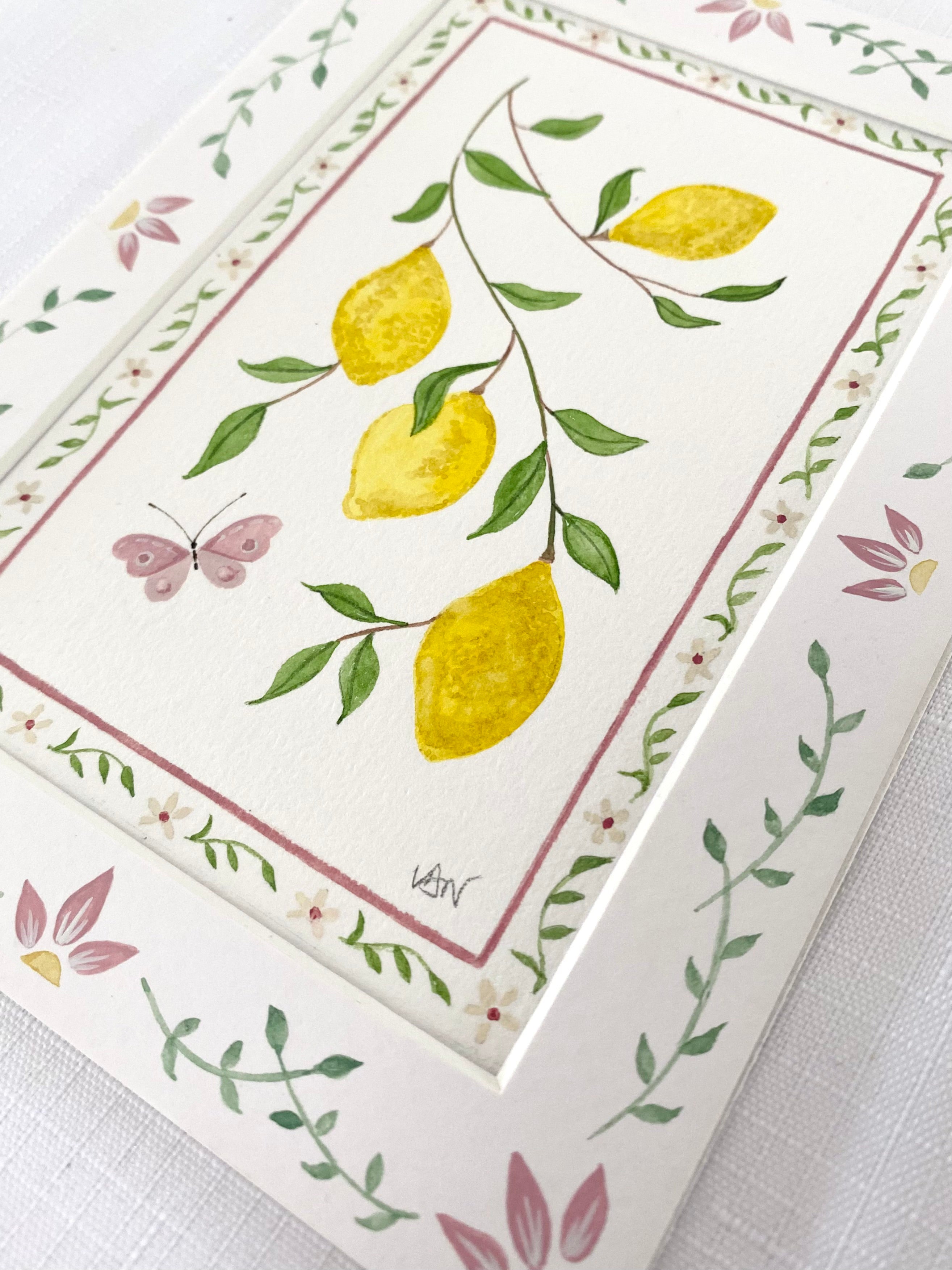 Summer Joys Original Watercolour Painting - Lemons