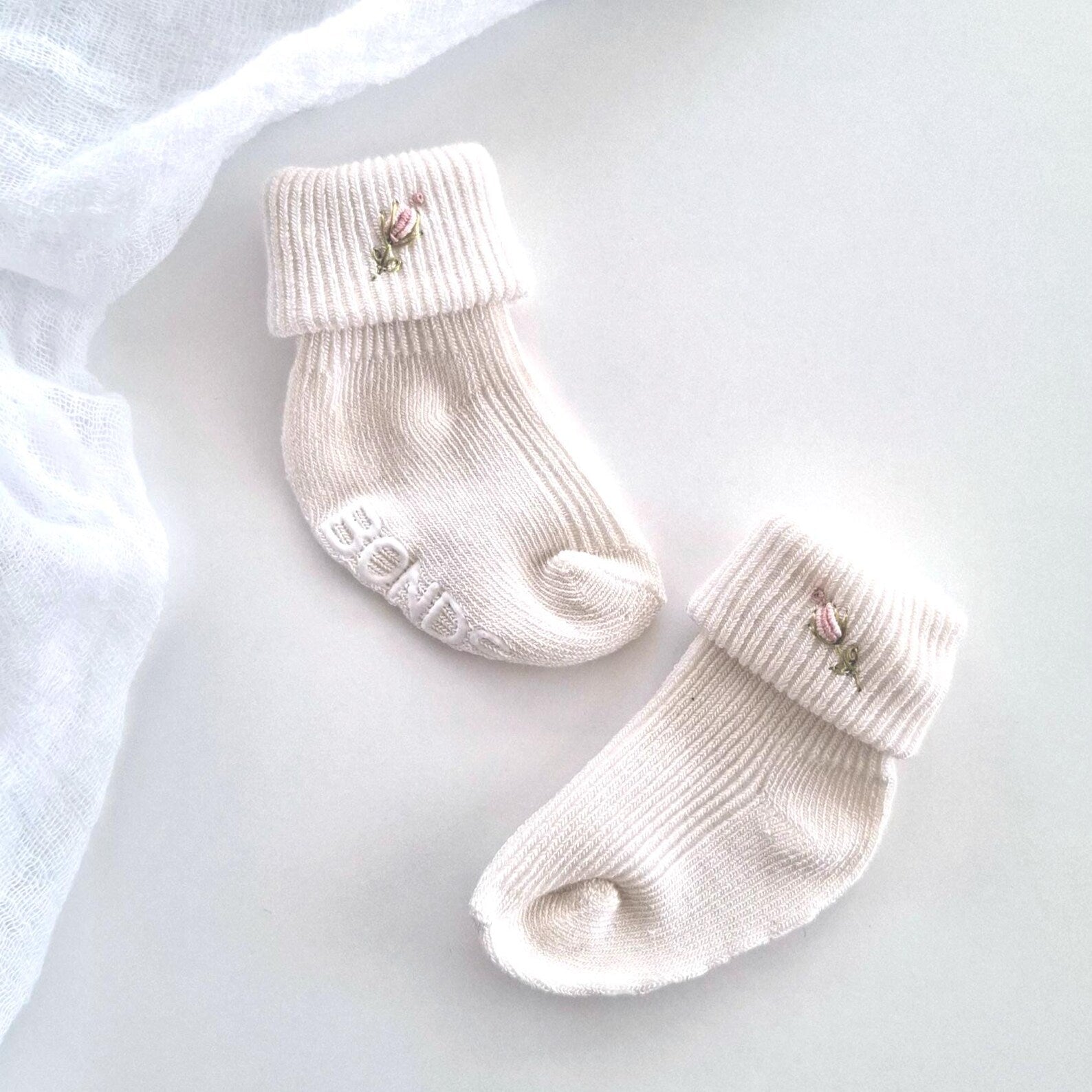 Baby Girl Beanie, Socks, Mittens Set, Hand Embroidered, Soft Knit Newborn Winter Essentials