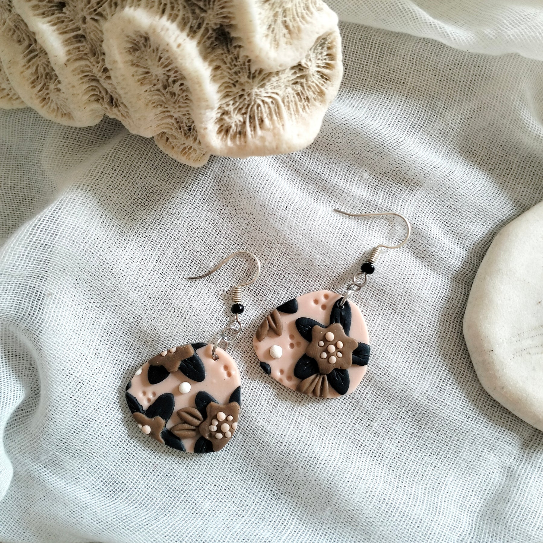 Earrings - Neutral Floral - Artful Dangles