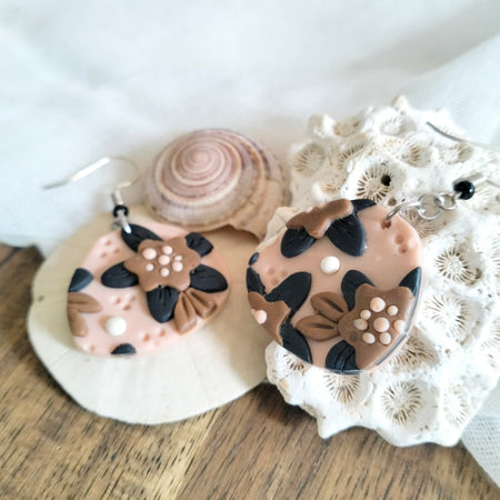 Earrings - Neutral Floral - Artful Dangles