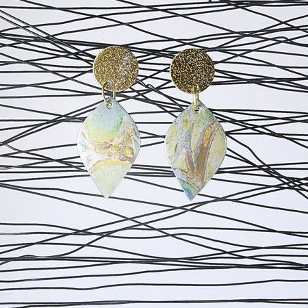 Anodised aluminium earrings hand printed Sea Whisper Collection