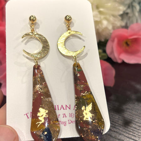 Enchanted Moon – One of a Kind Handmade Polymer Clay Fairy Earrings