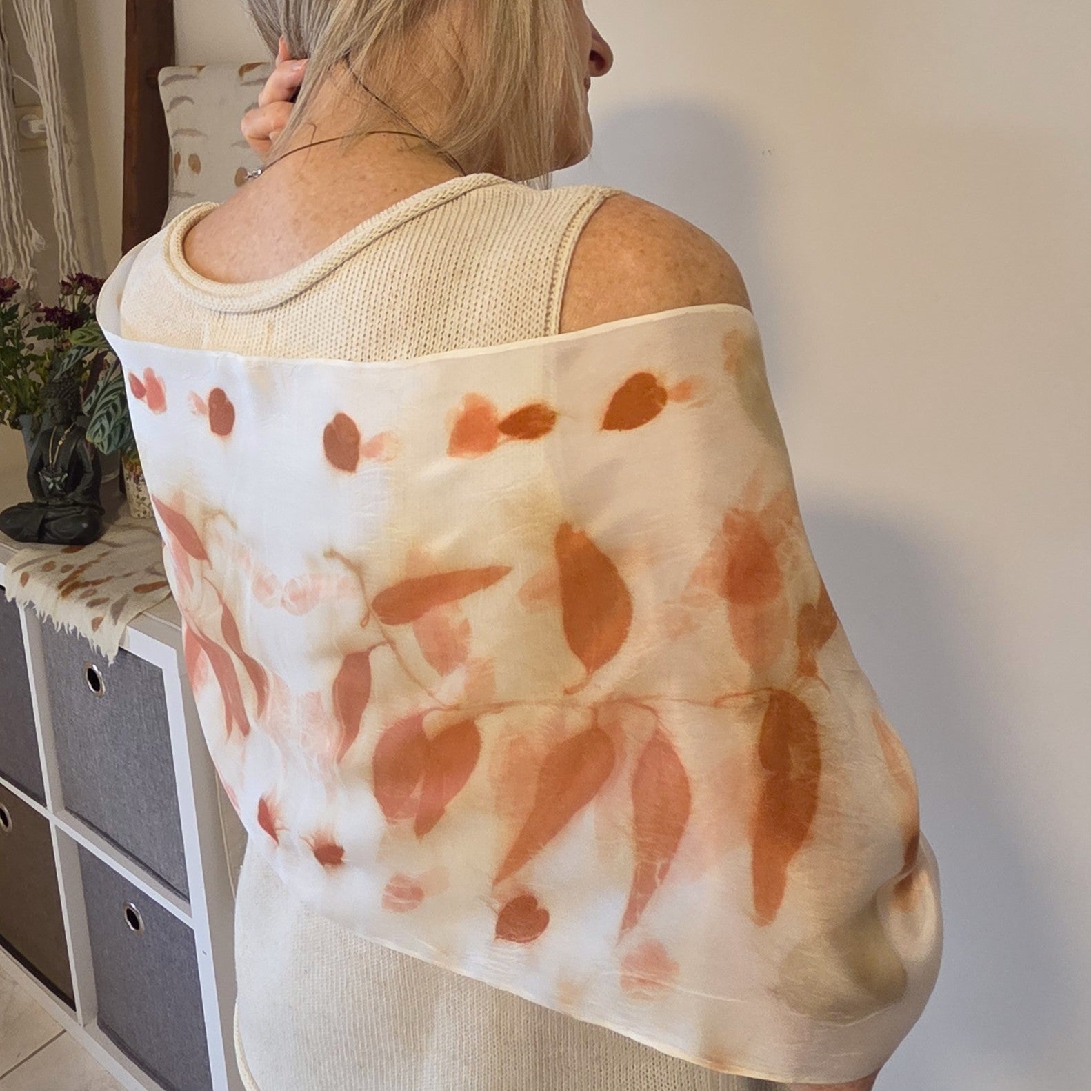 The Amira - Pure Silk Ecoprint Scarf