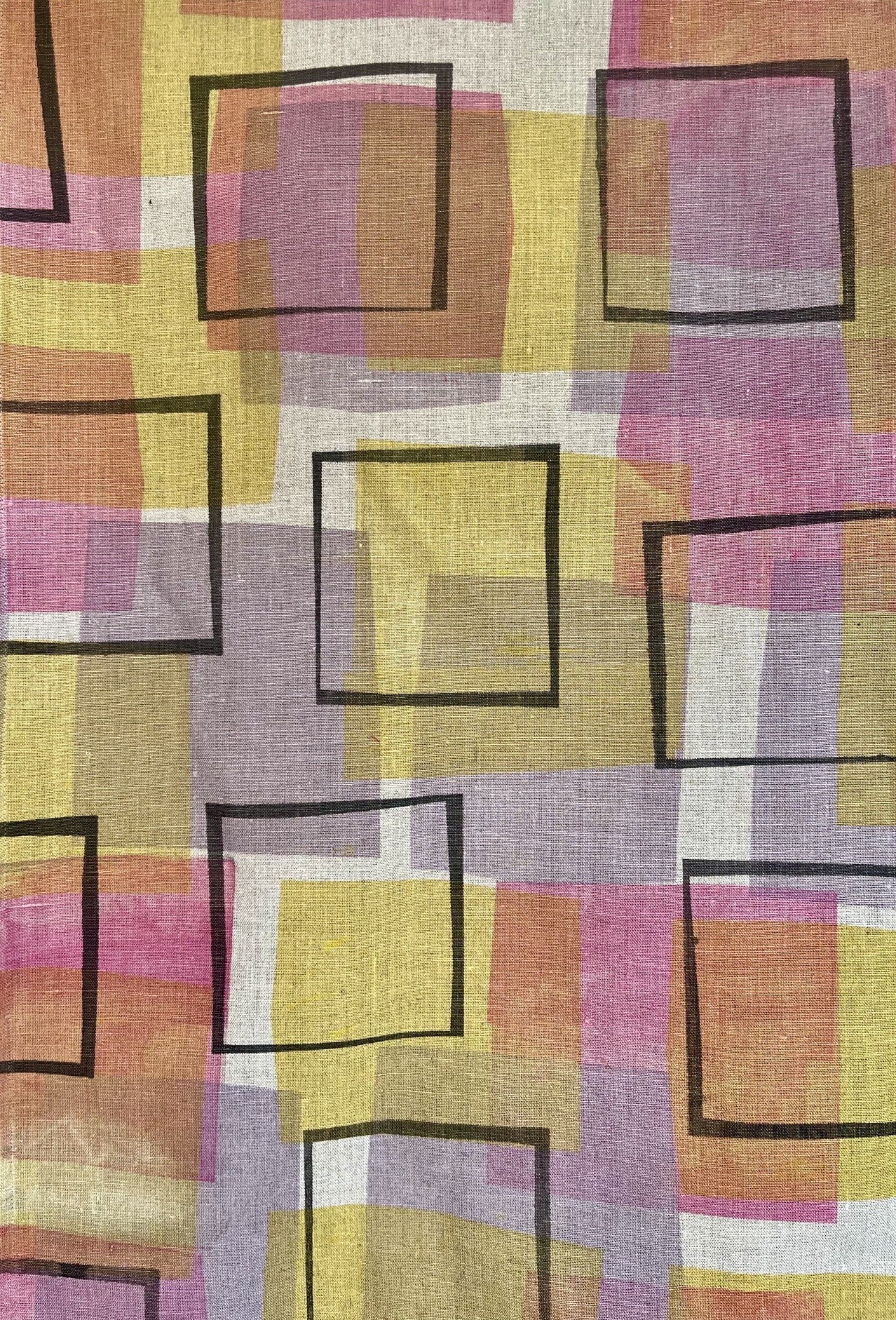 Table runner - Gold rose and grey squares