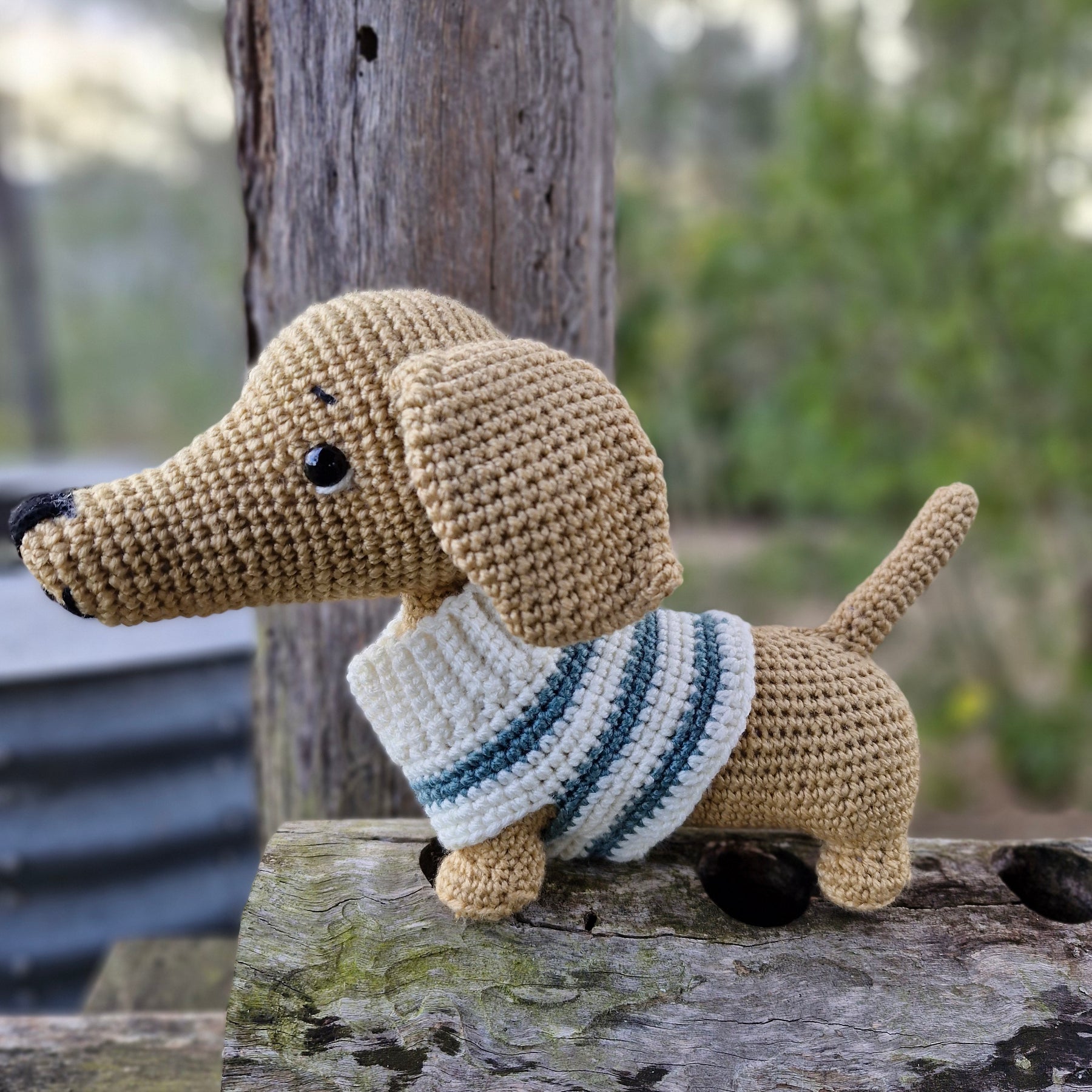Super cute Hand crochet Light Dachshund Dog (Sausage Dog)