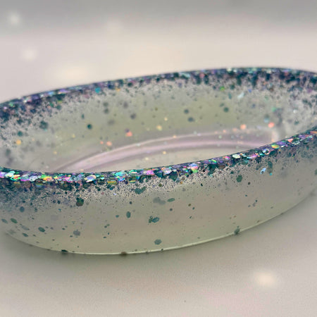 Handmade Oval Resin Bowl - Bold. Sparkly. Unique.