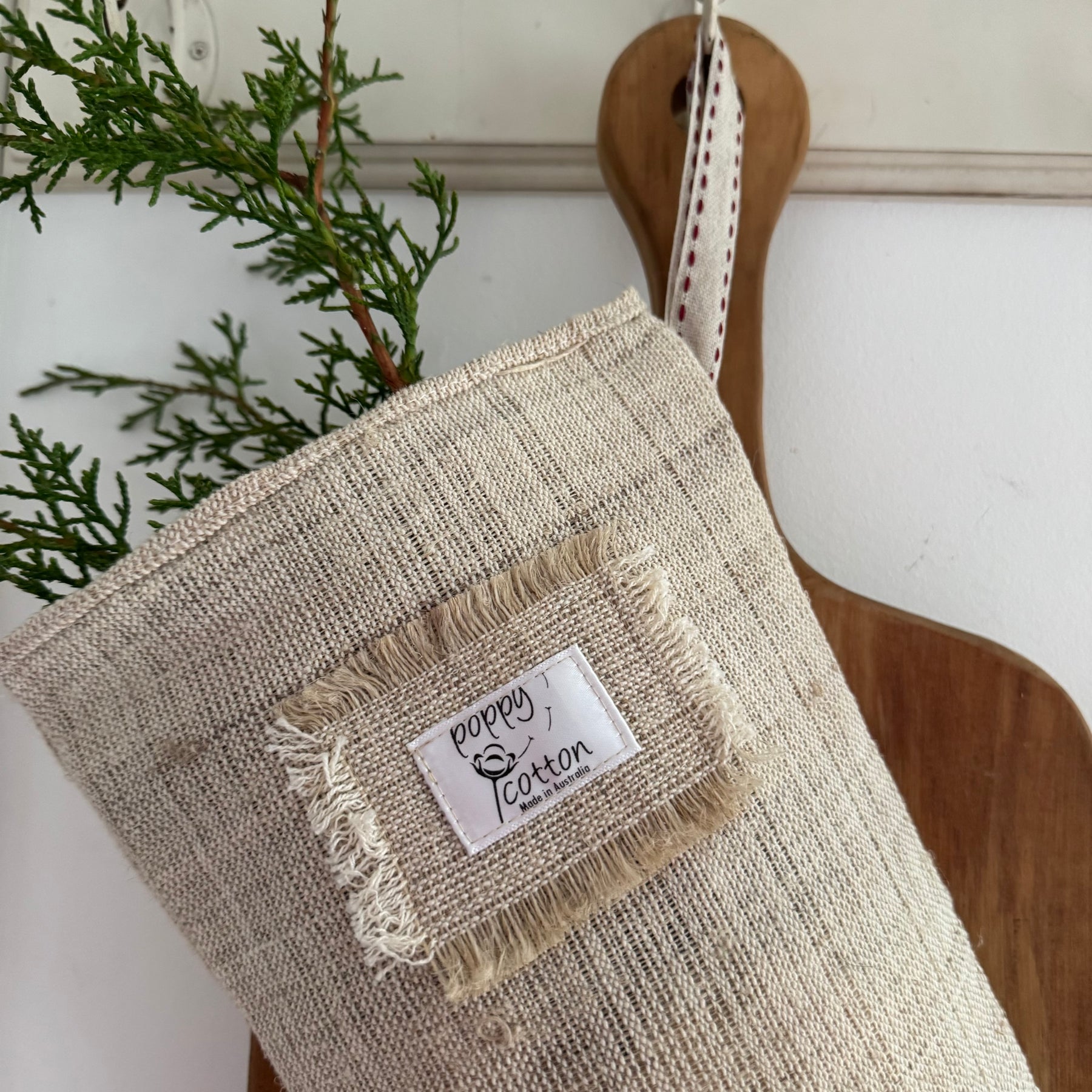 Vintage French Hemp Christmas Stocking | Handmade in Tasmania