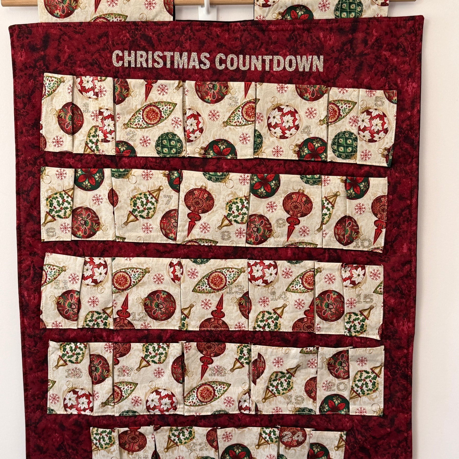 Fabric Christmas Advent Calendar With 24 Pockets
