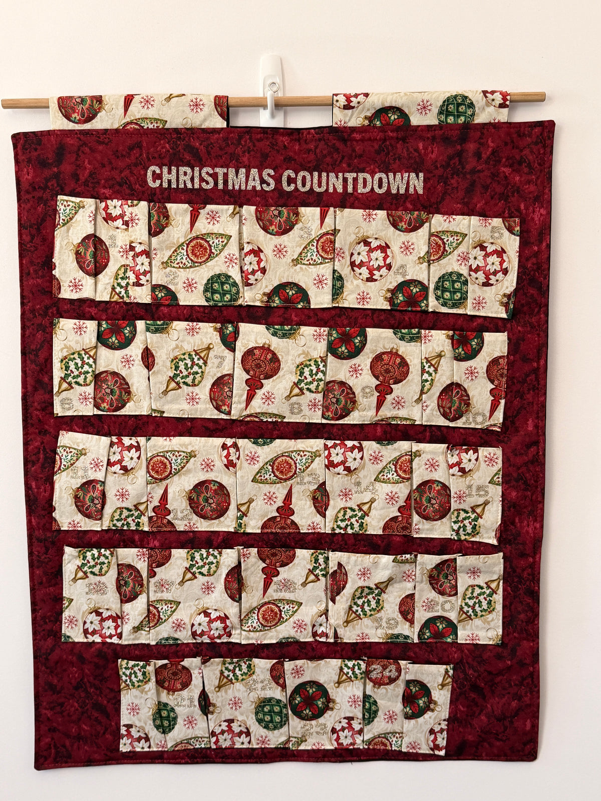Fabric Christmas Advent Calendar With 24 Pockets