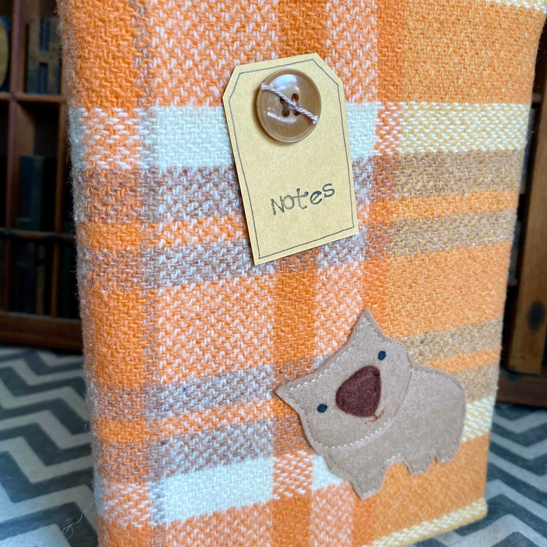 A5 Upcycled Notebook Wombat - Orange