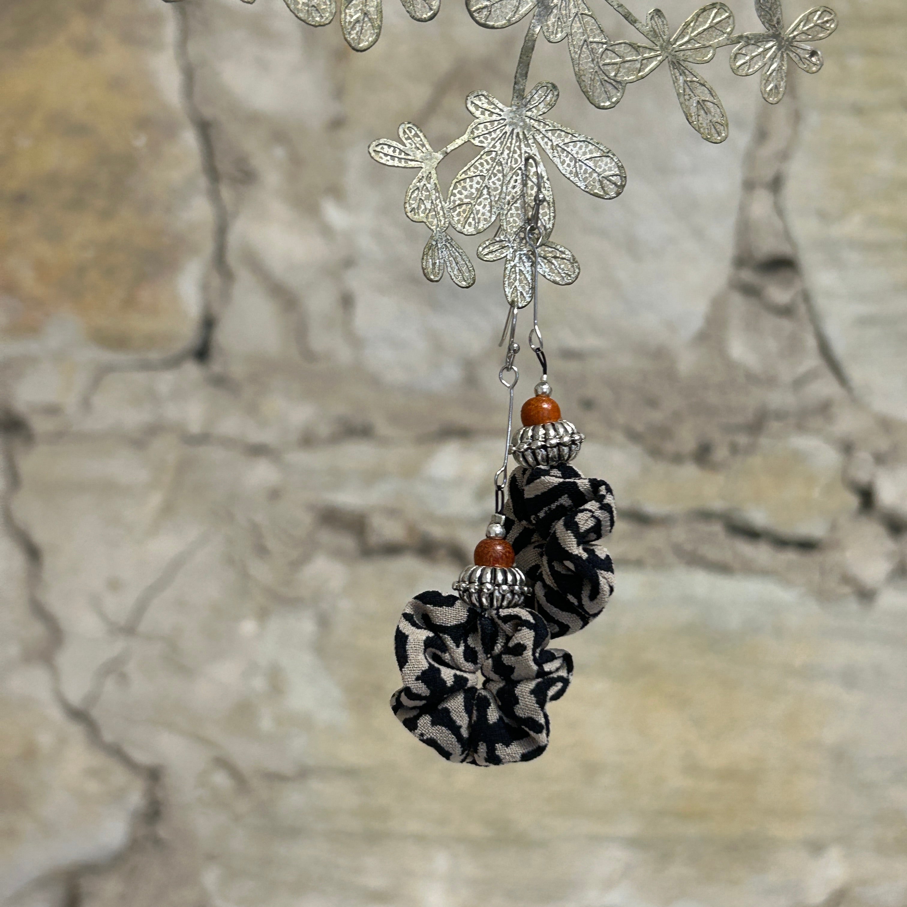 Earrings Earthy Tribal Textile - EE-185