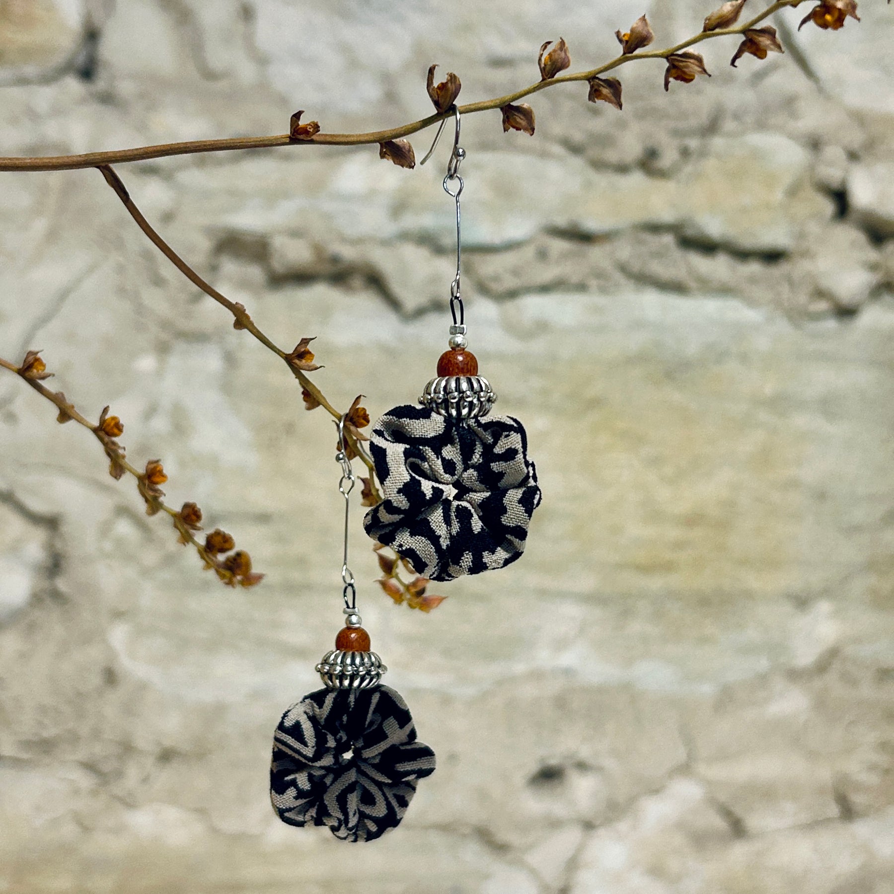 Earrings Earthy Tribal Textile - EE-185