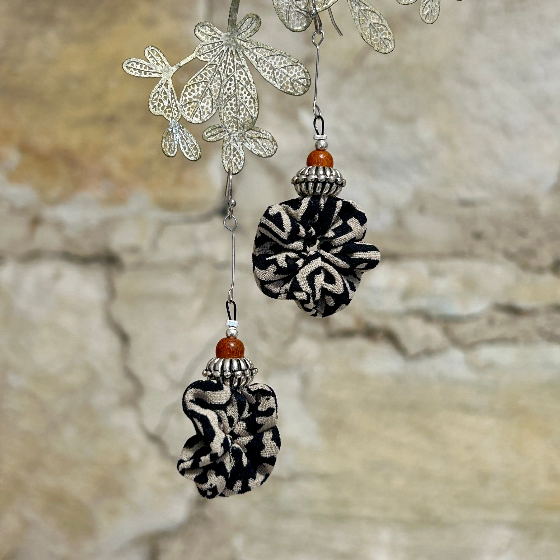 Earrings Earthy Tribal Textile - EE-185
