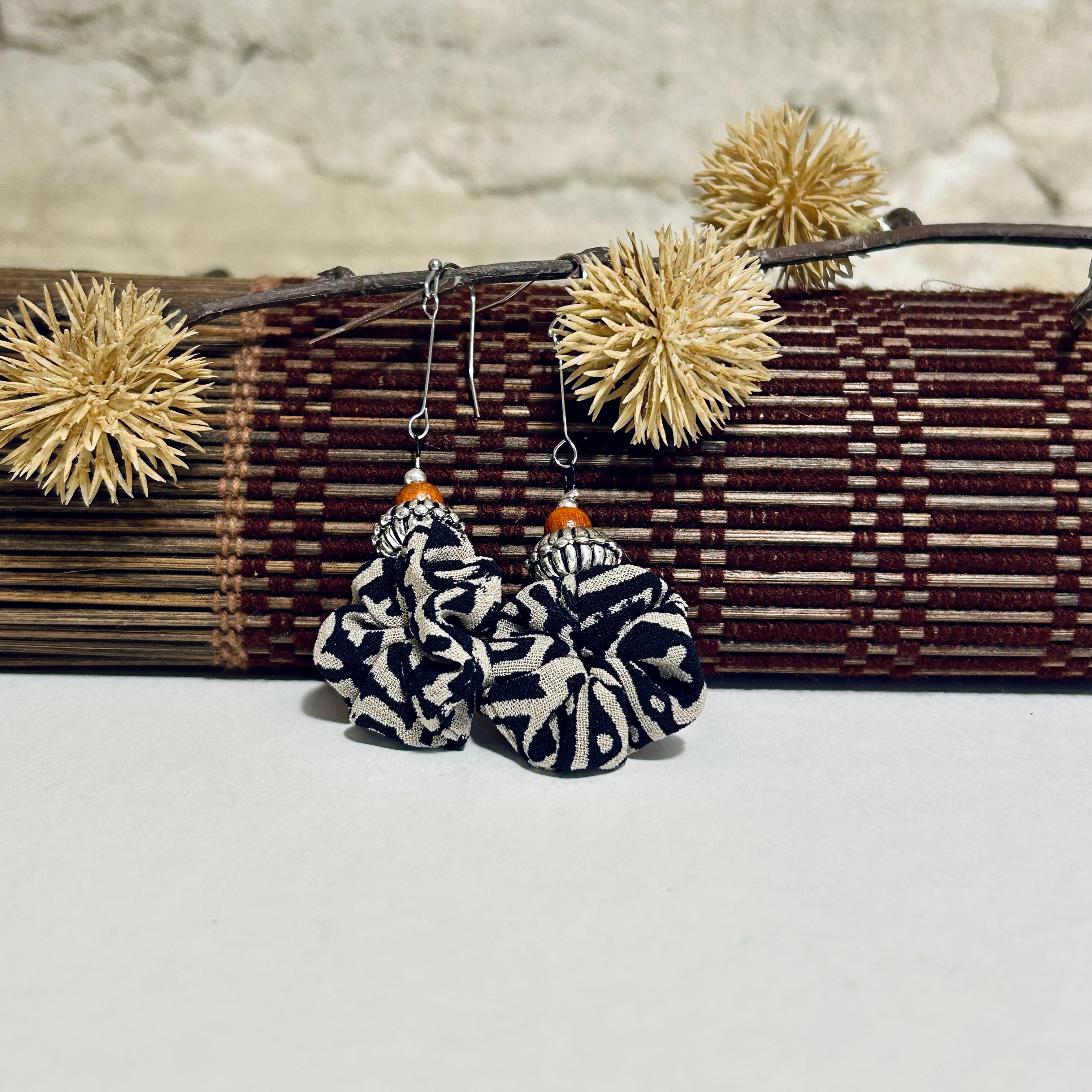 Earrings Earthy Tribal Textile - EE-185