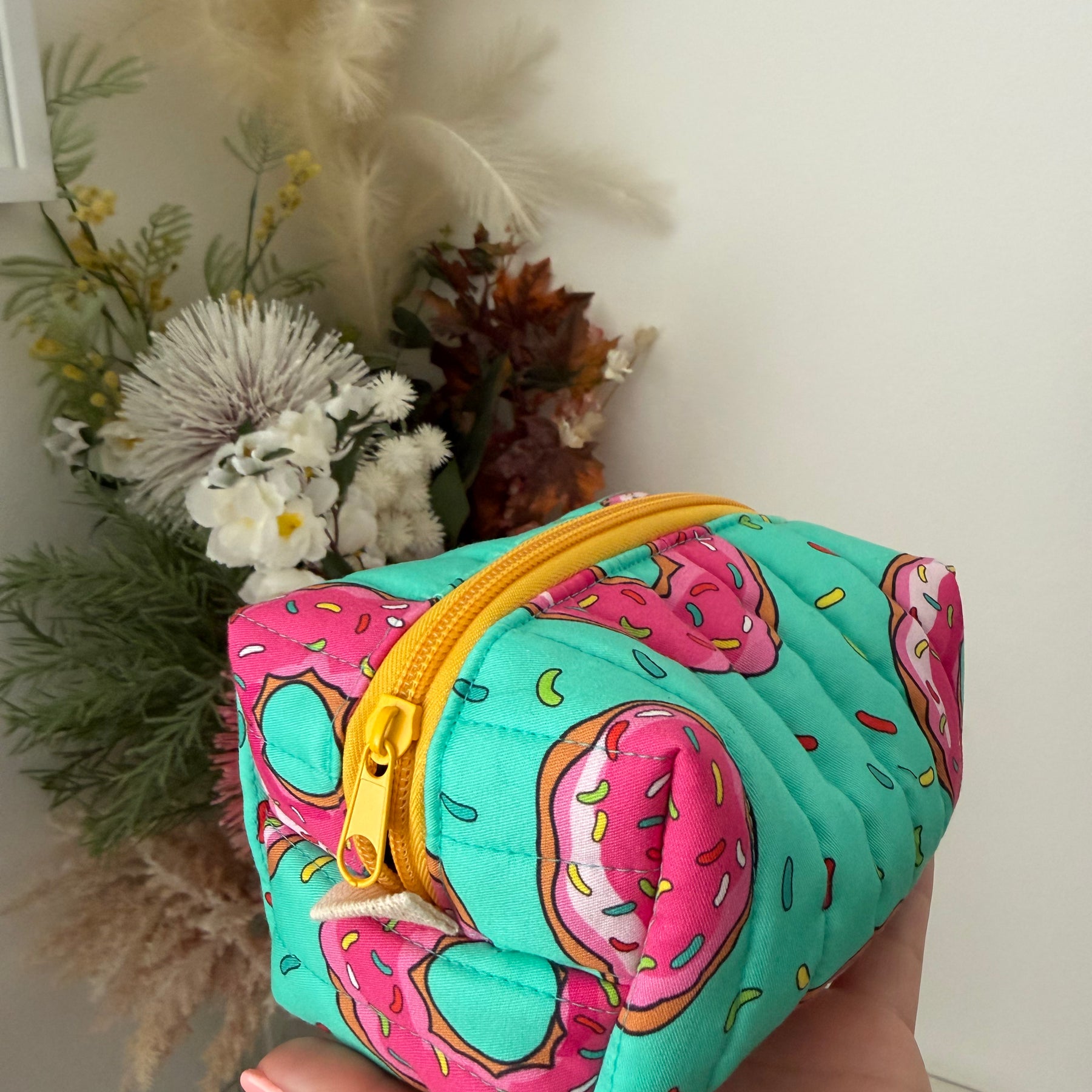 Boxy Zipper Pouch - Strawberry Donut